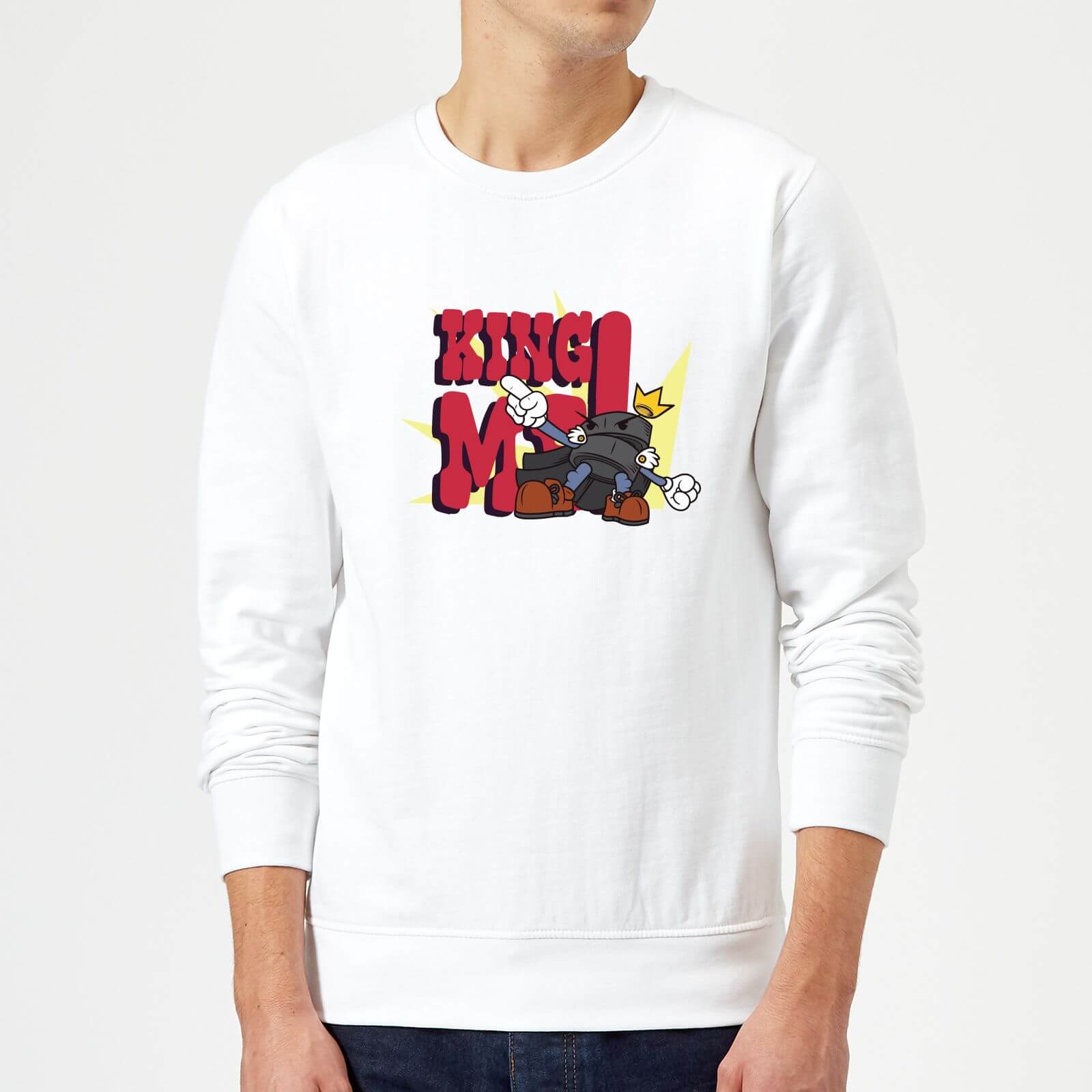 King Me! Checker King Sweatshirt - White - M - White