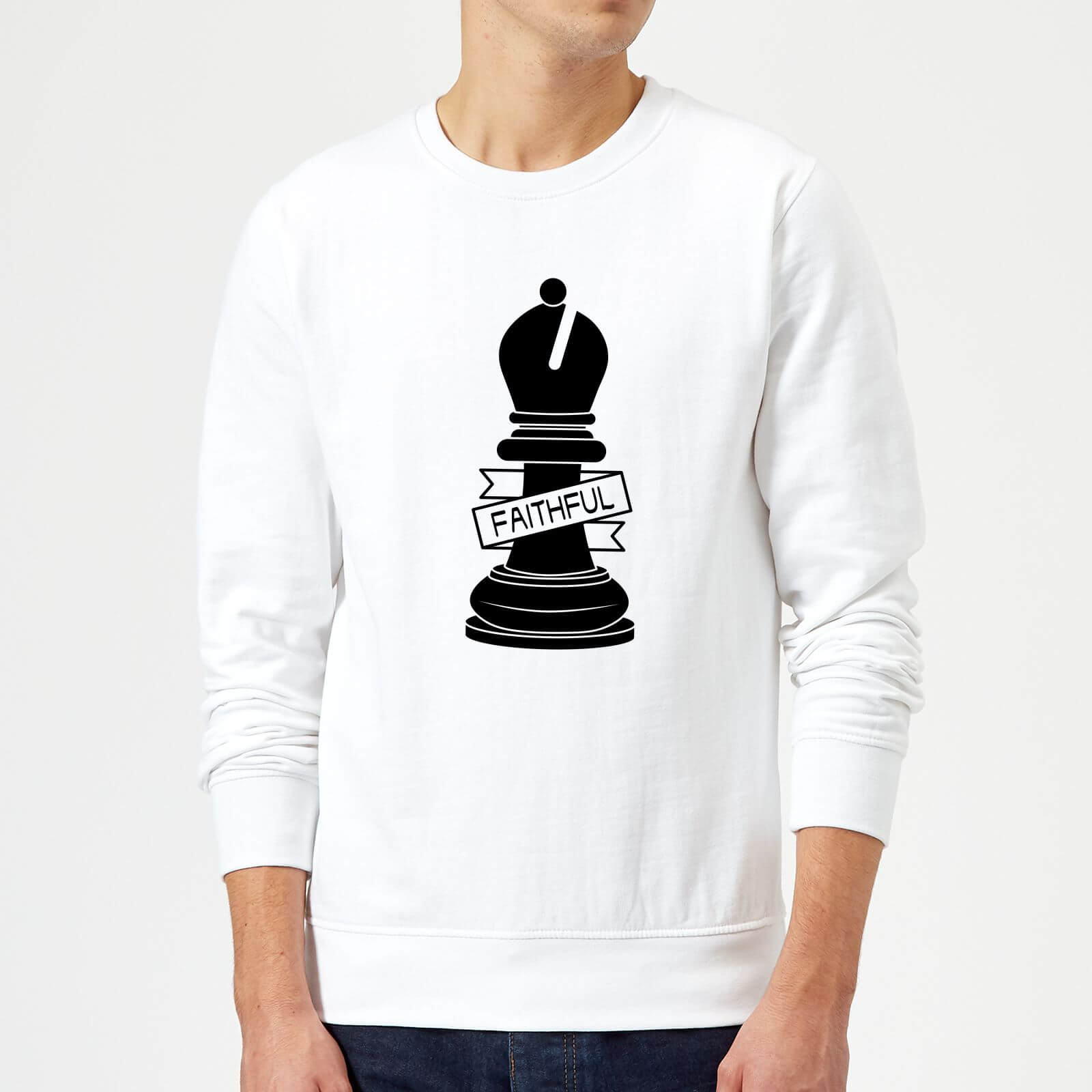 Bishop Chess Piece Faithful Sweatshirt - White - S - White
