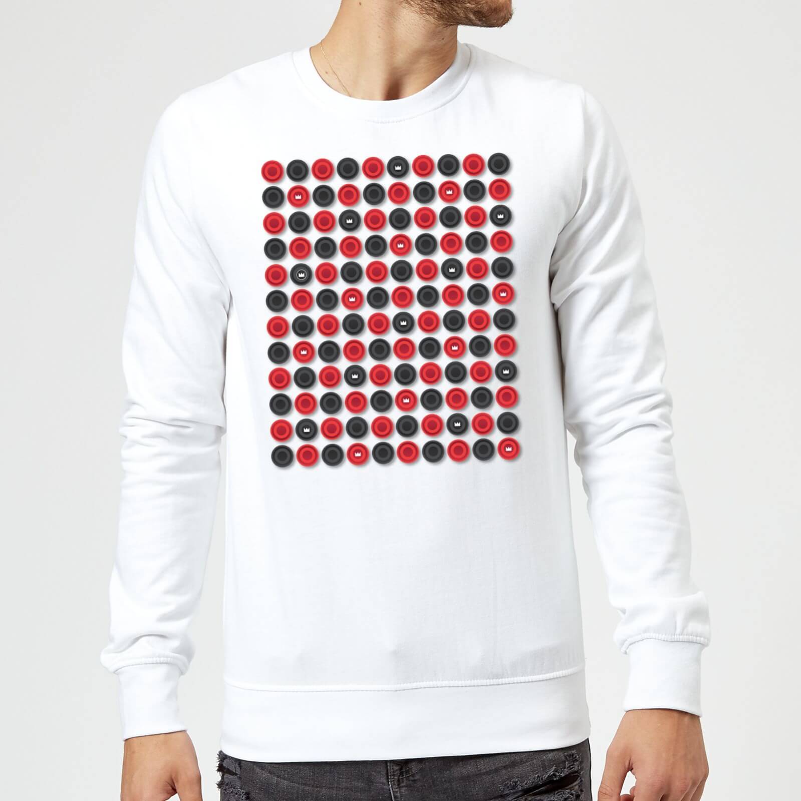 Checkers Pattern Sweatshirt - White - S - White