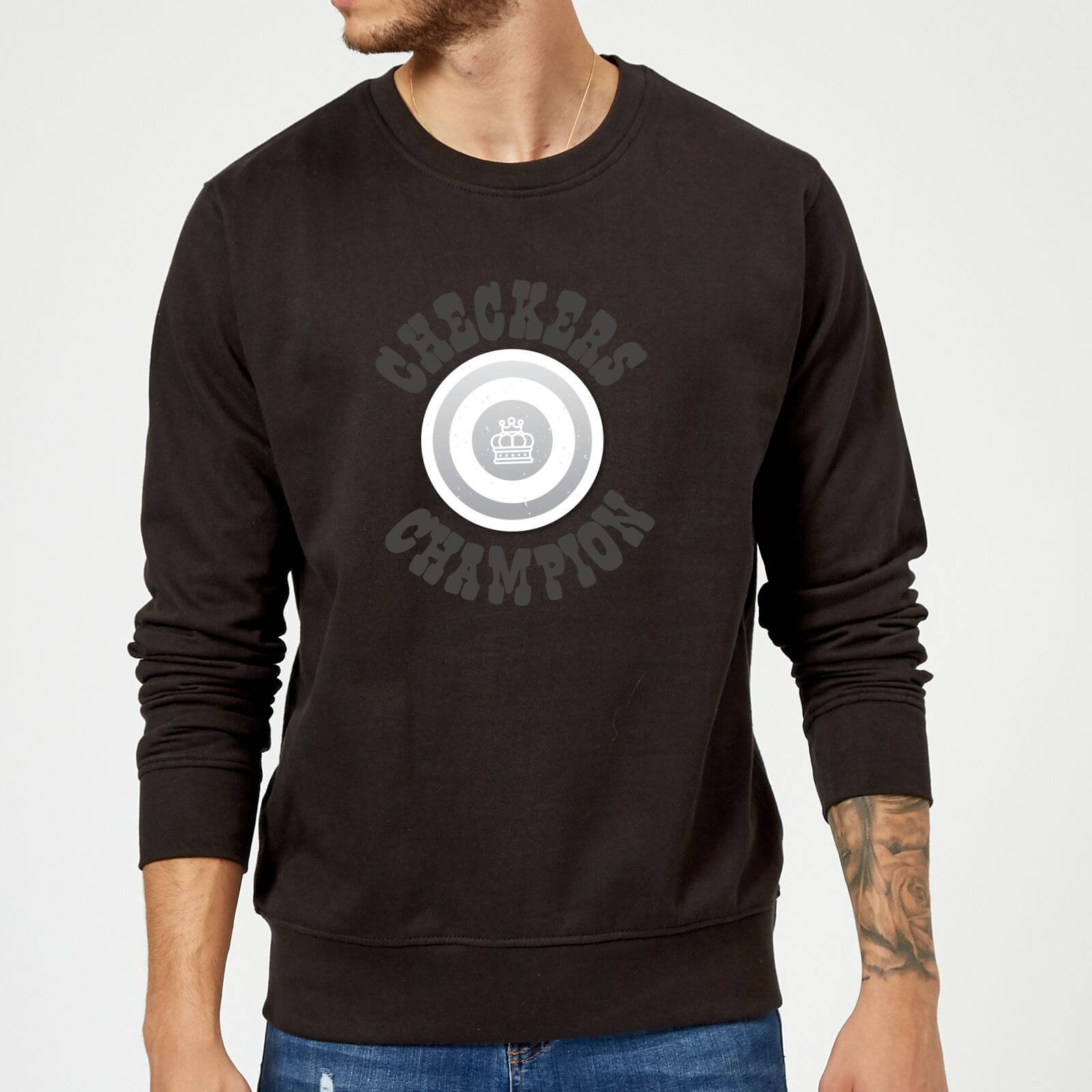 Checkers Champion White Checker Sweatshirt - Black - 5XL - Black