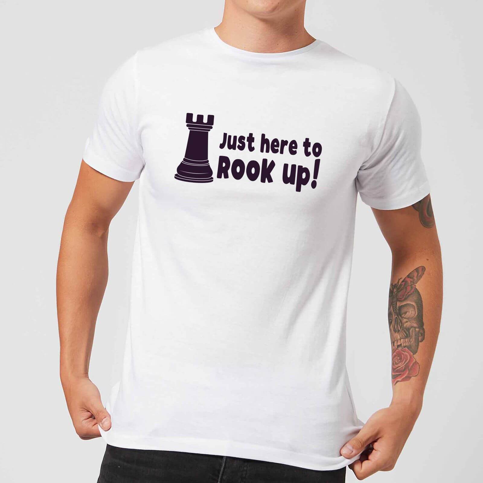 just here to rook up! men's t-shirt - white - s - white