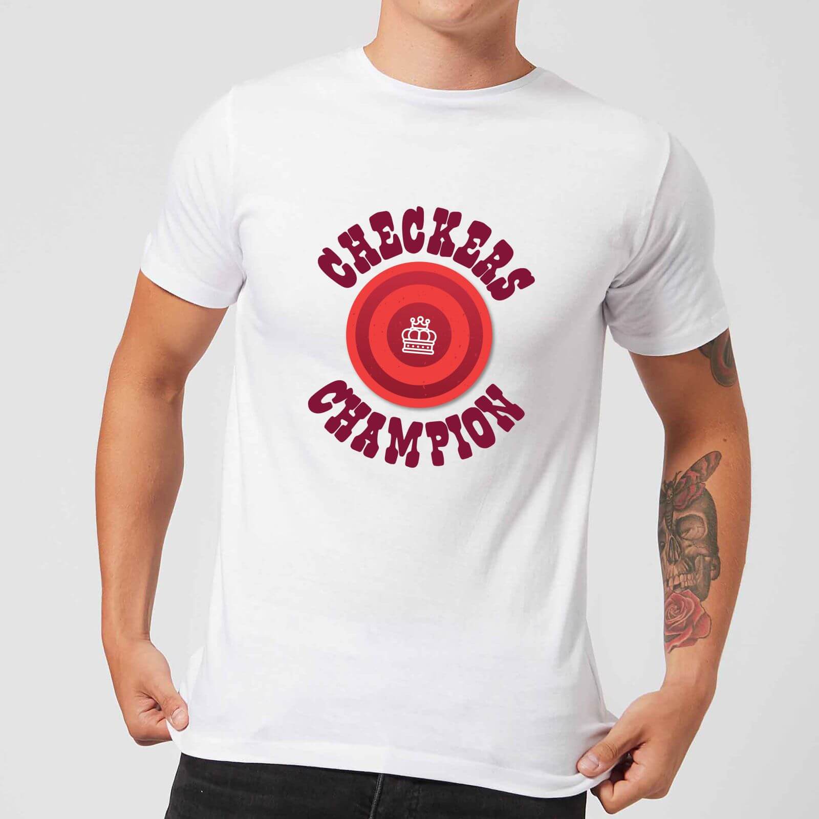 Checkers Champion Red Checker Men's T-Shirt - White - M