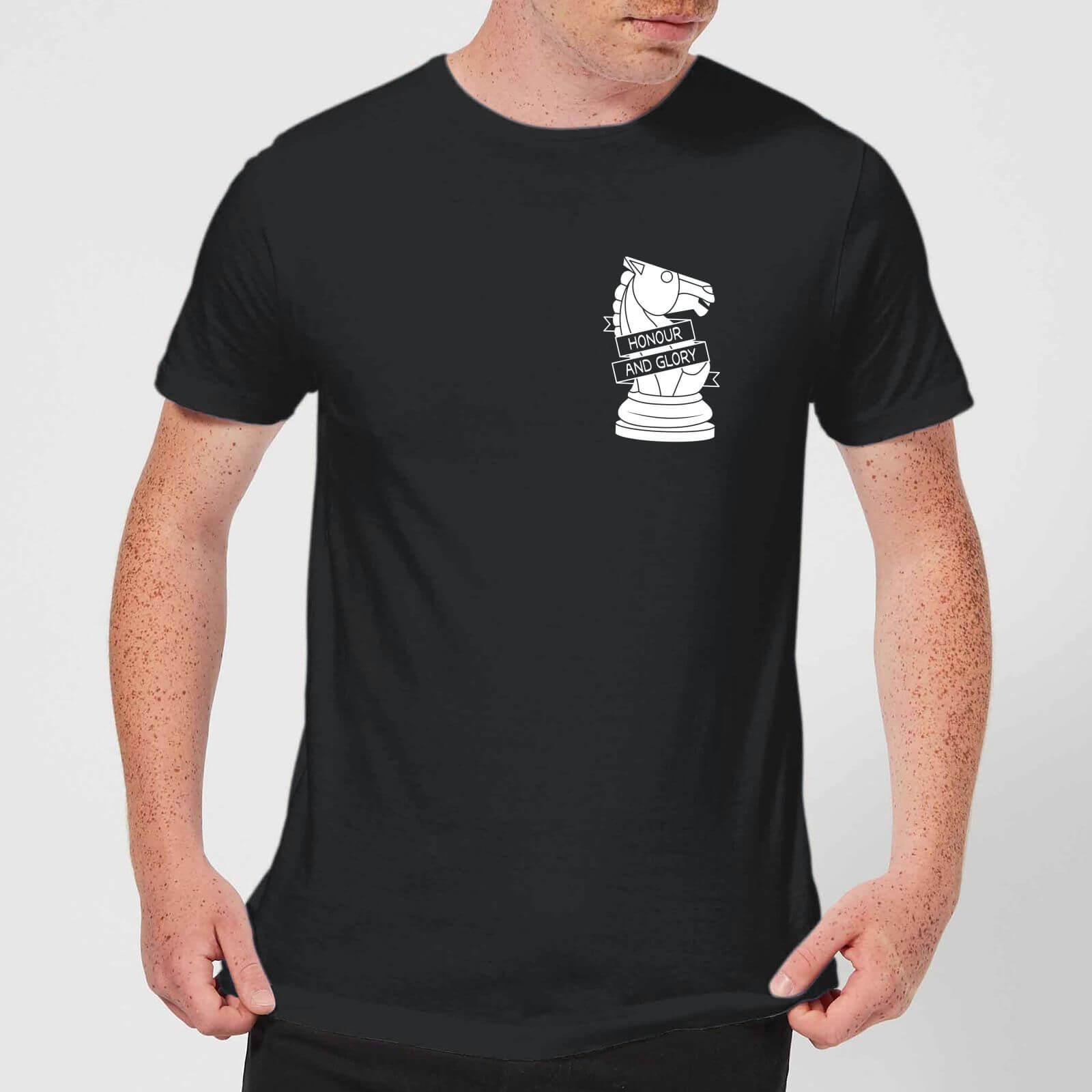 Honour And Glory Pocket Print Men's T-Shirt - Black - XS - Black