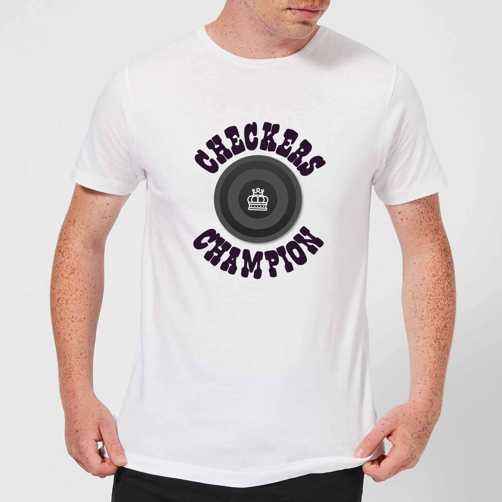 Checkers Champion Black Checker Men's T-Shirt - White - S - White