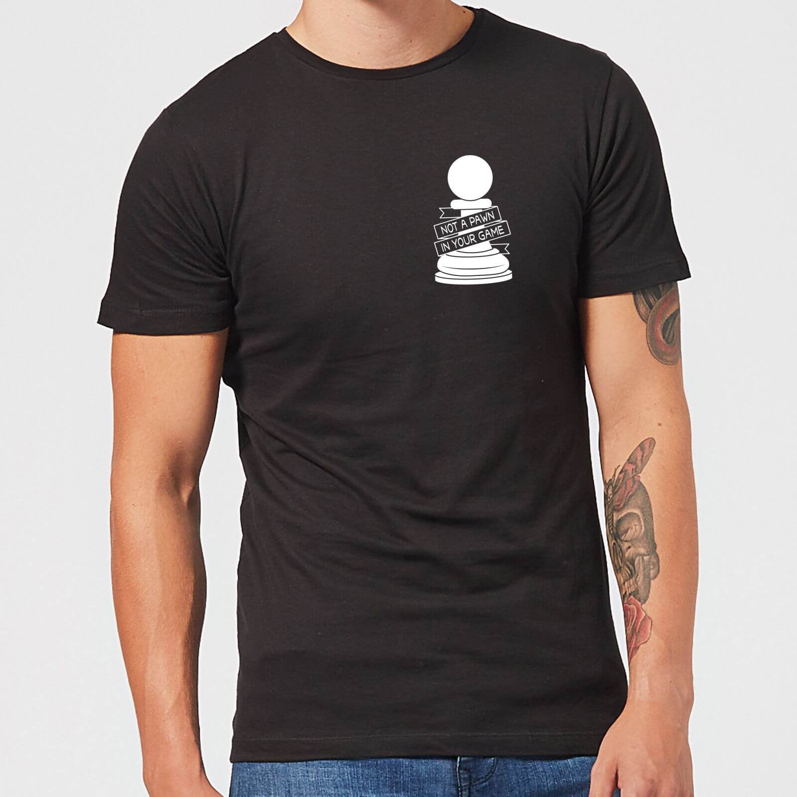 Not A Pawn In Your Game Pocket Print Men's T-Shirt - Black - S - Black
