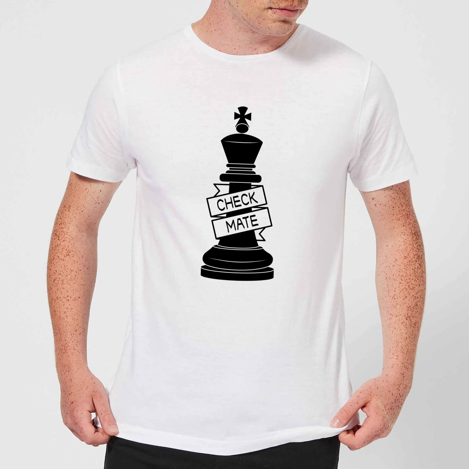 King Chess Piece Check Mate Men's T-Shirt - White - S - White
