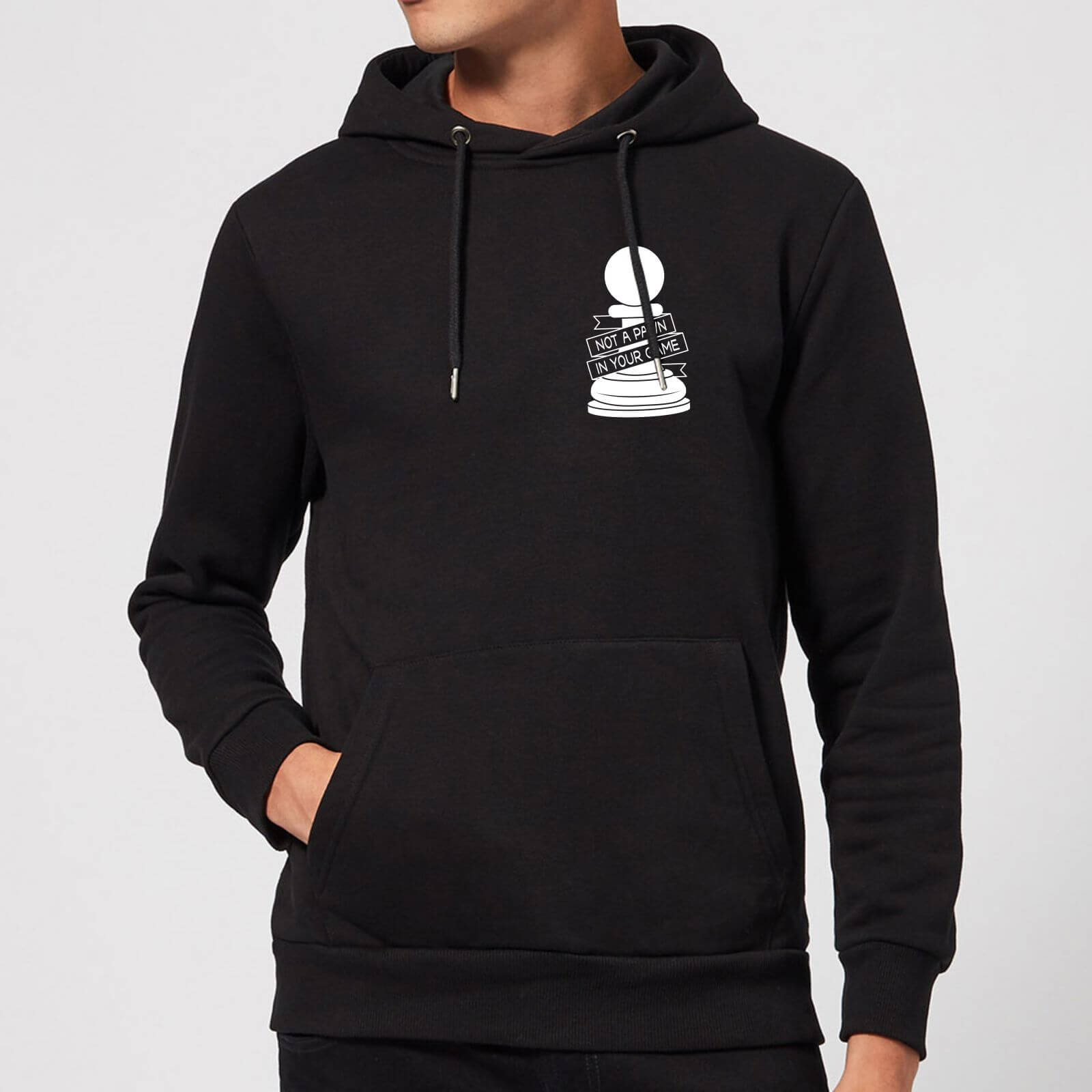 Not A Pawn In Your Game Pocket Print Hoodie - Black - L - Black