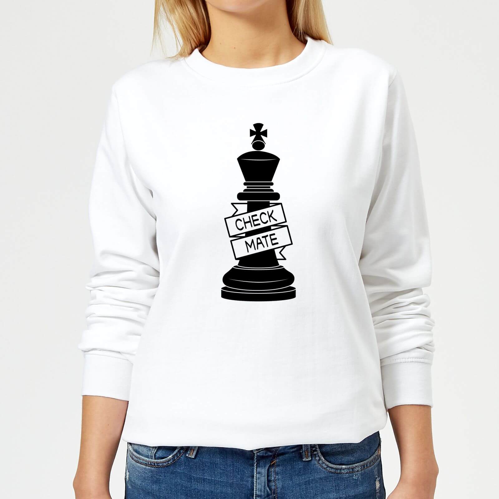 King Chess Piece Check Mate Women's Sweatshirt - White - XS - White