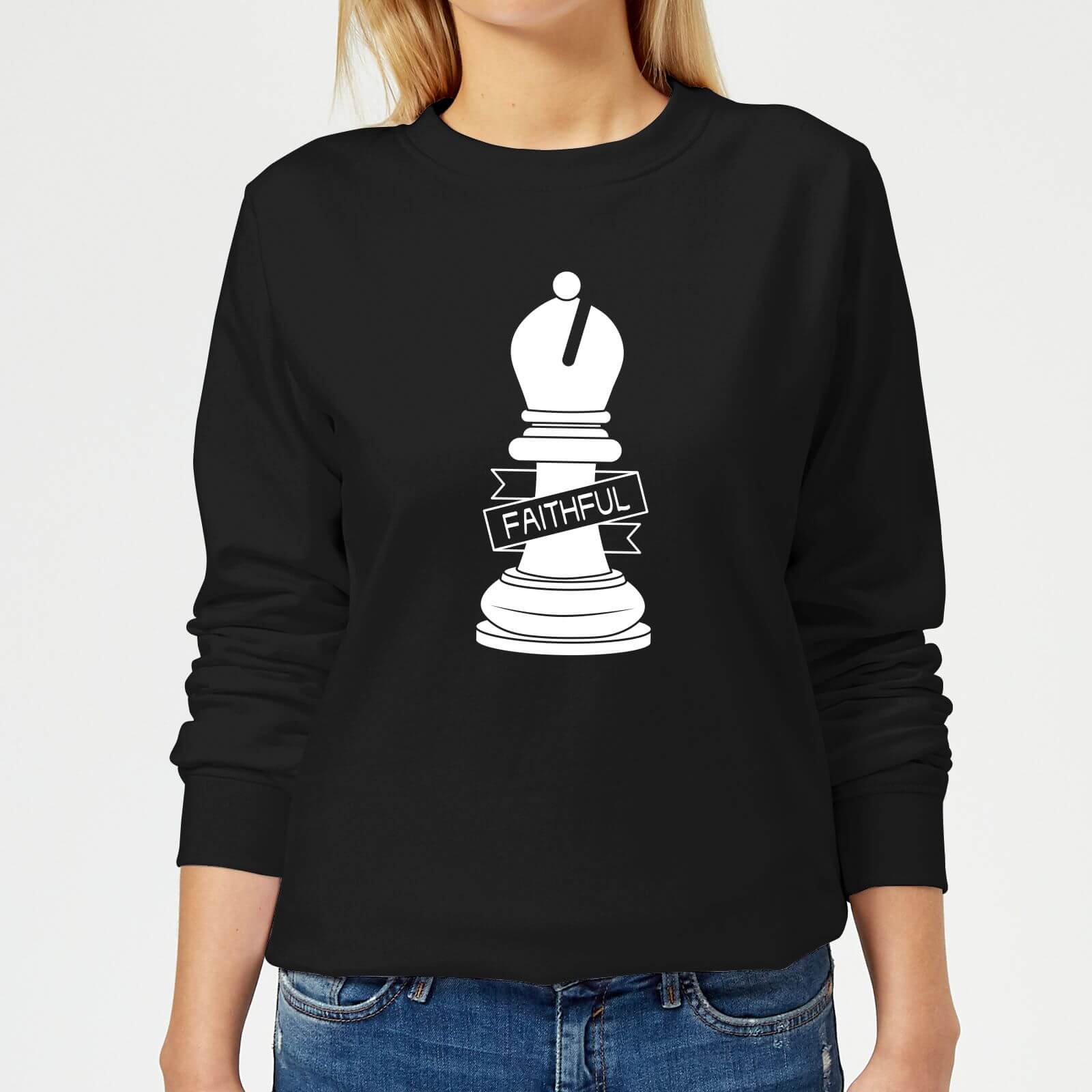 Bishop Chess Piece Faithful Women's Sweatshirt - Black - XS - Black