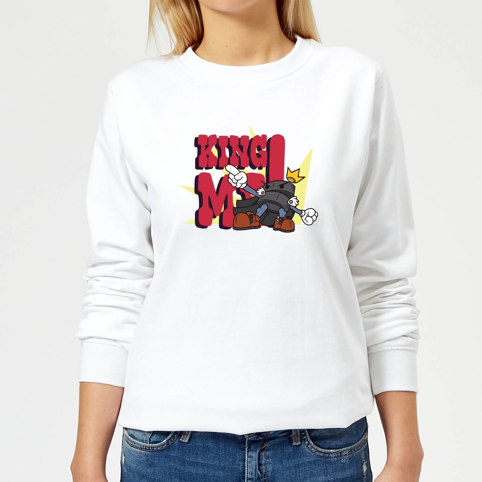 King Me! Checker King Women's Sweatshirt - White - XS - White