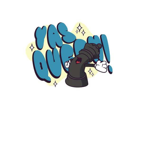 Yas Queen! Cartoon Women's Sweatshirt - White - XS - White