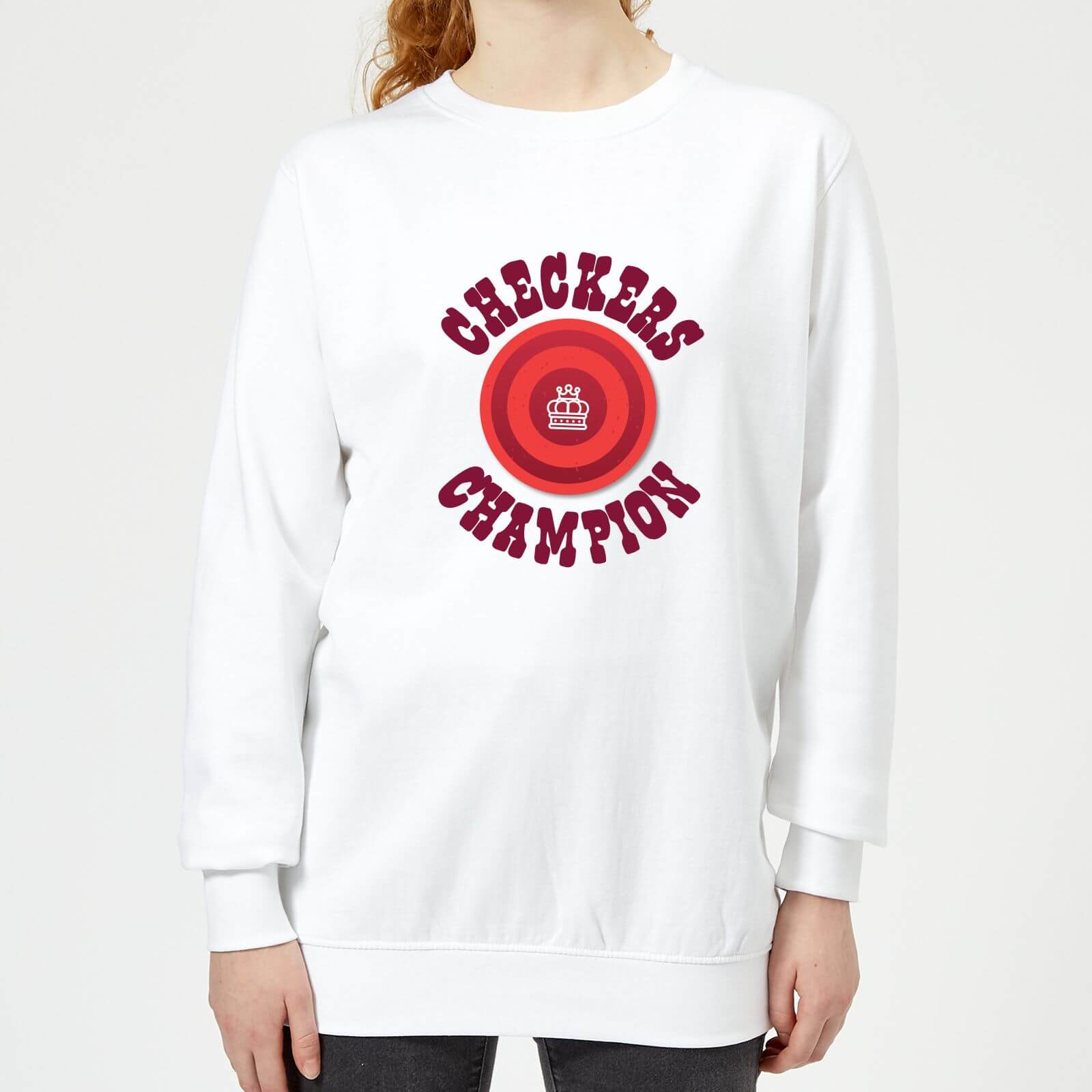 Checkers Champion Red Checker Women's Sweatshirt - White - XS - White