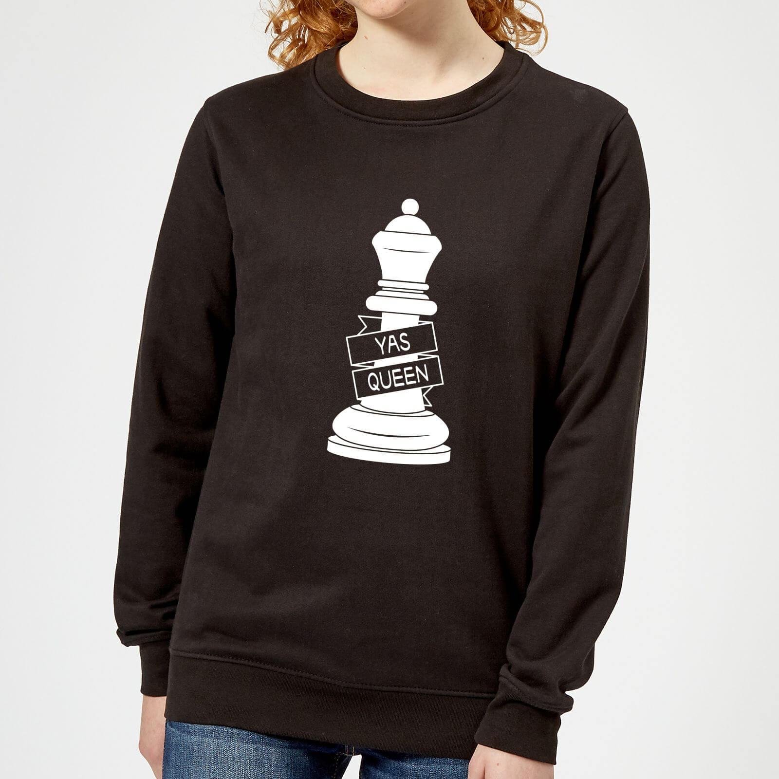 Queen Chess Piece Yas Queen Women's Sweatshirt - Black - XS - Black