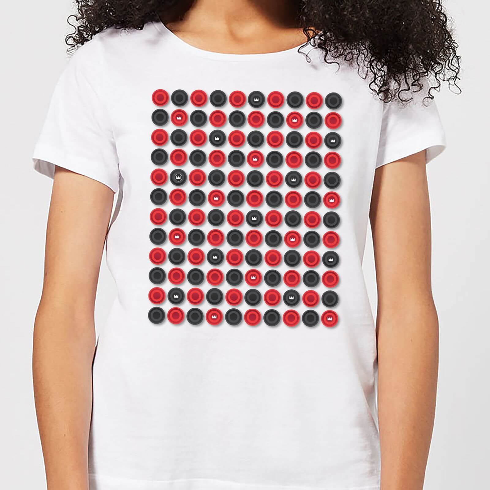Checkers Pattern Women's T-Shirt - White - M - White