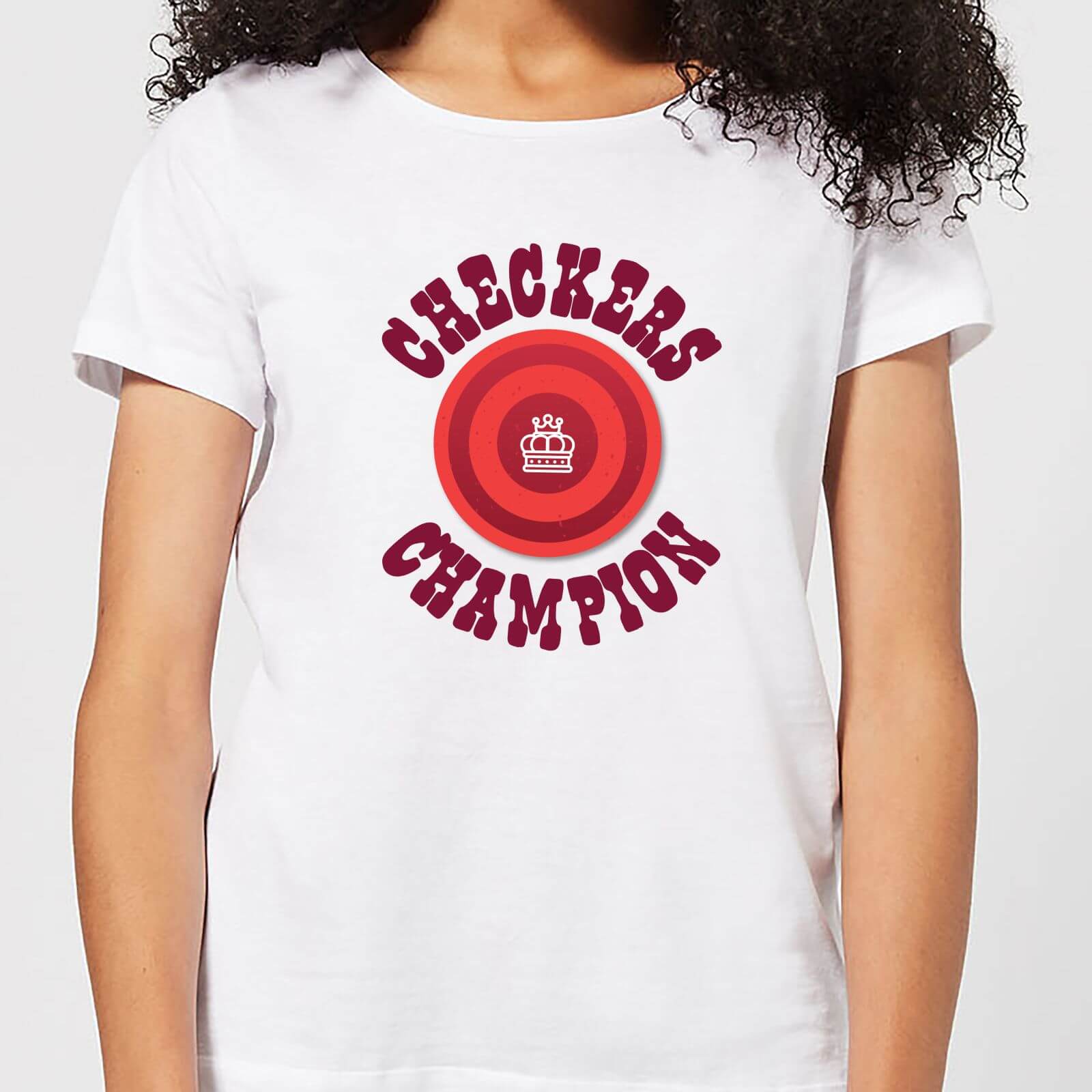 Checkers Champion Red Checker Women's T-Shirt - White - S - White