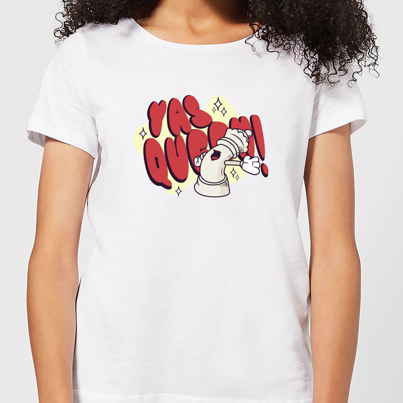 Yas Queen! Cartoon Women's T-Shirt - White - S - White