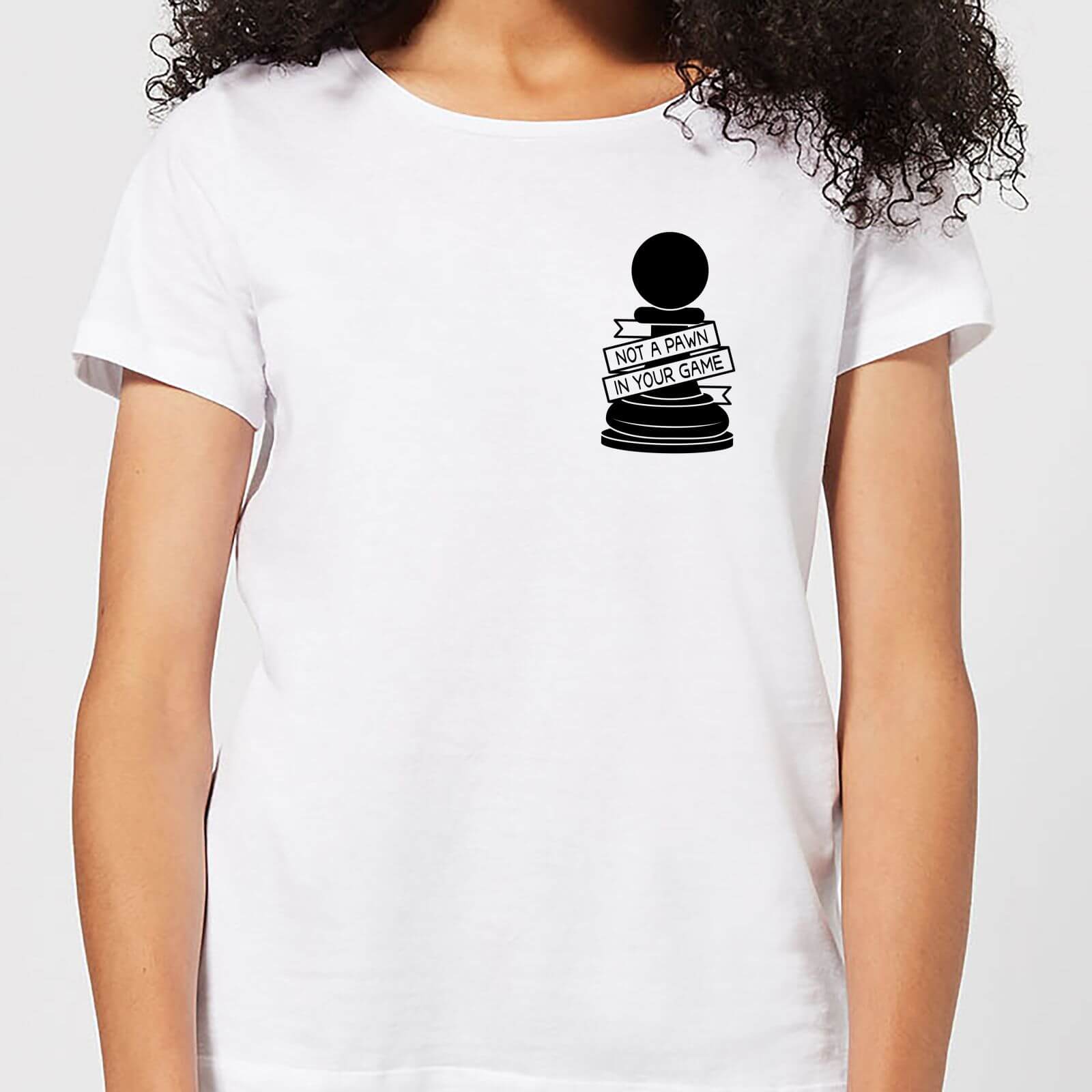 Pawn Chess Piece Pocket Print Women's T-Shirt - White - S - White