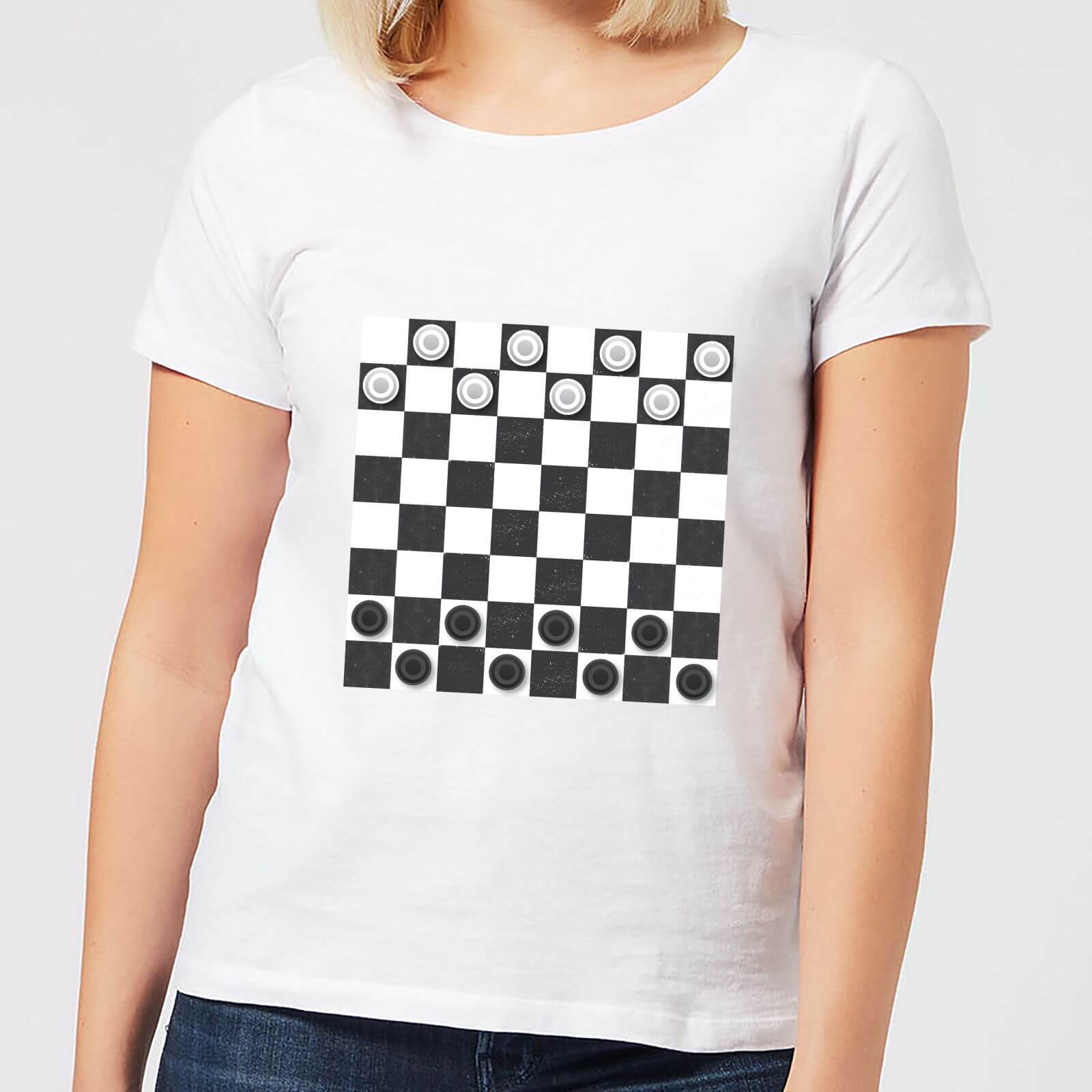 Playing Checkers Board Women's T-Shirt - White - S - White