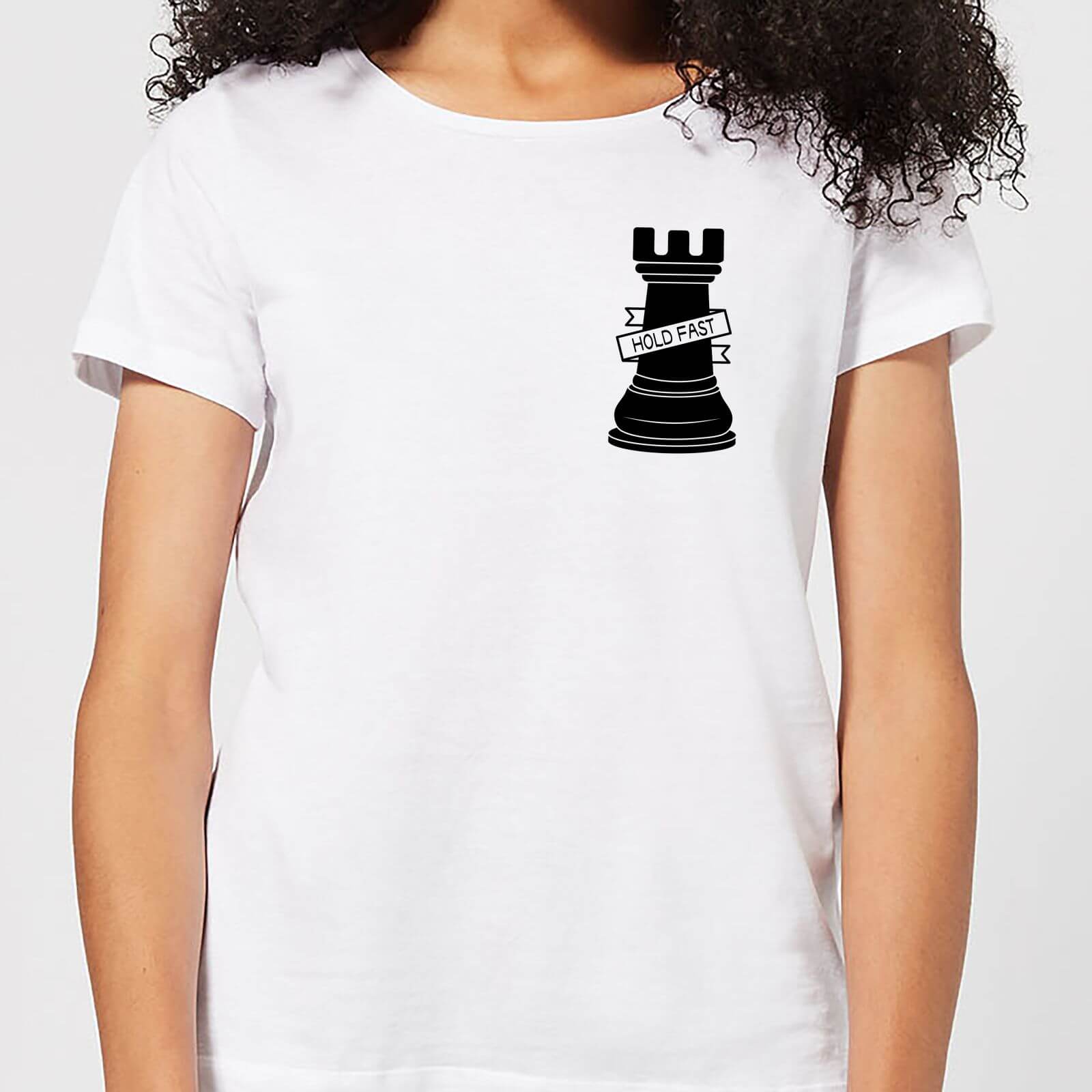 Rook Chess Piece Hold Fast Pocket Print Women's T-Shirt - White - S - White