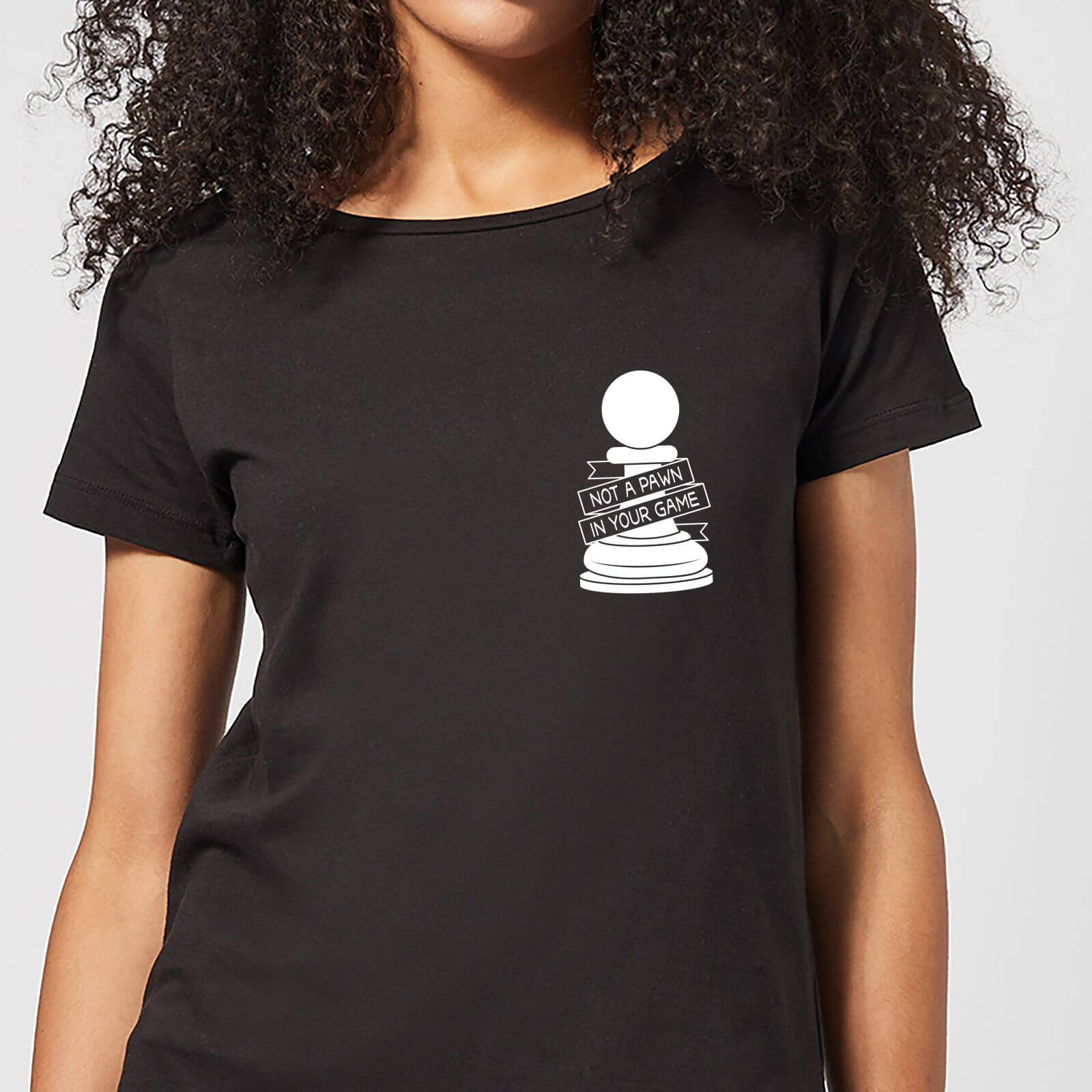Not A Pawn In Your Game Pocket Print Women's T-Shirt - Black - S - Black