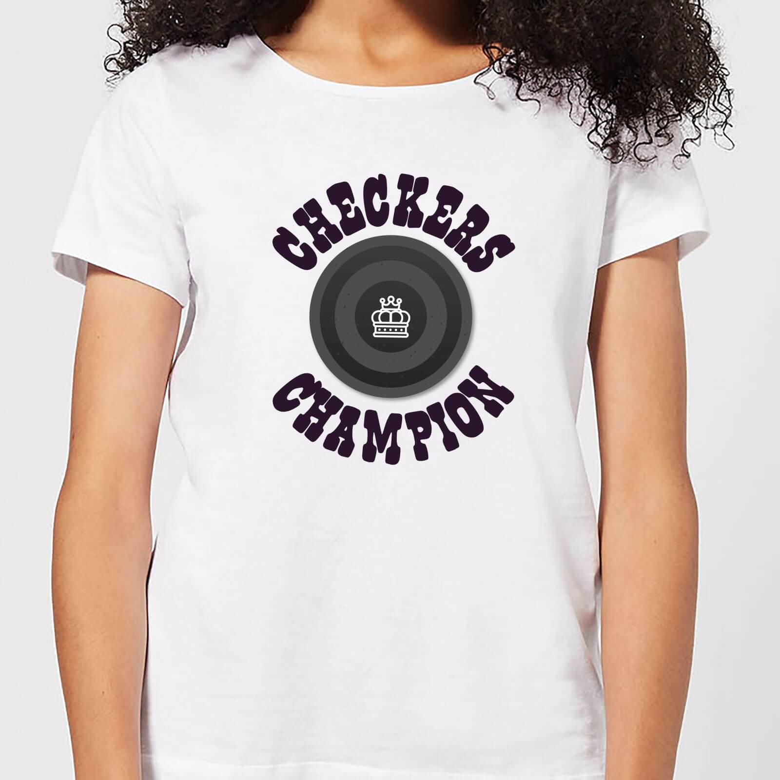 Checkers Champion Black Checker Women's T-Shirt - White - XL - White
