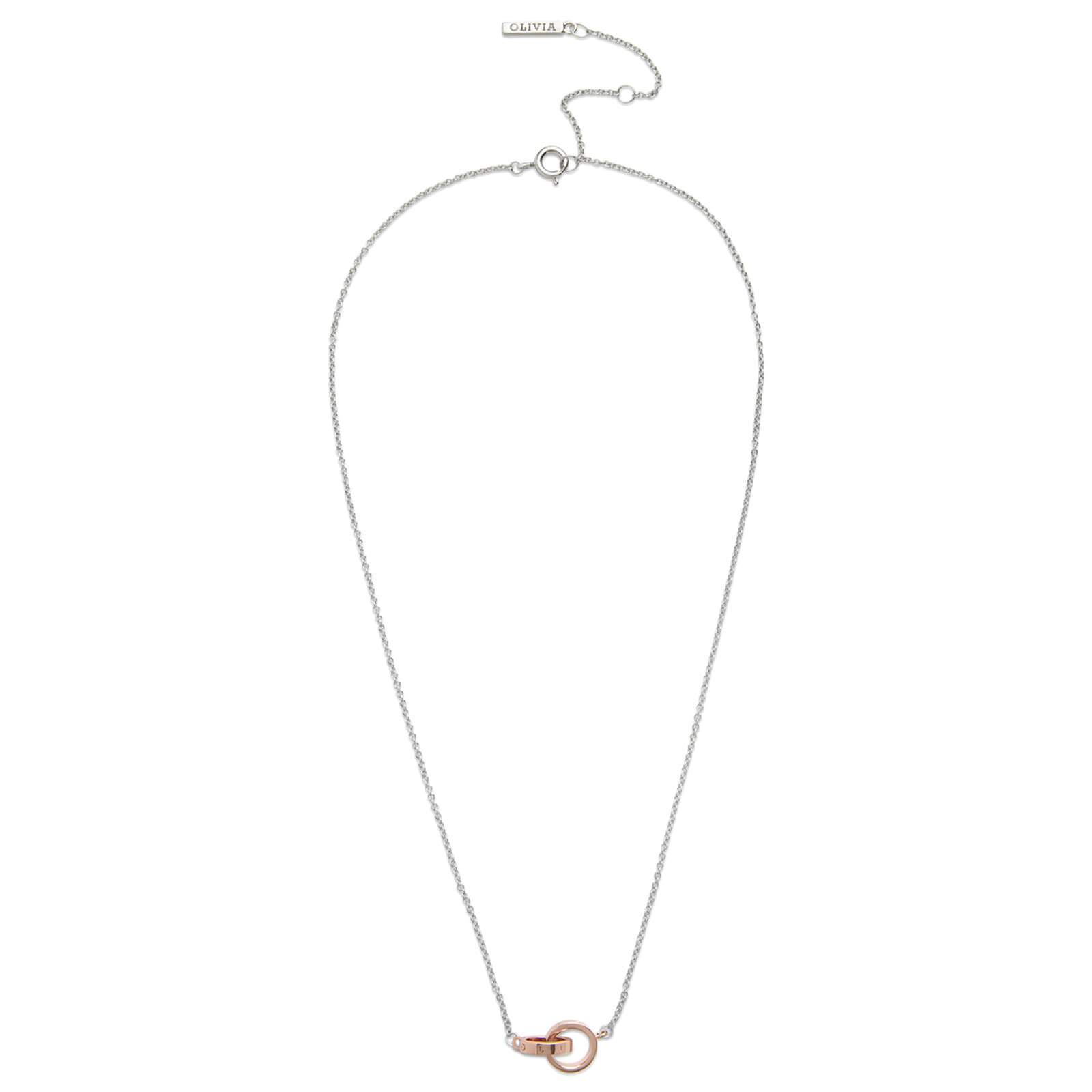 Olivia Burton Women's Interlink Chain Necklace - Silver & Rose Gold - Image 1