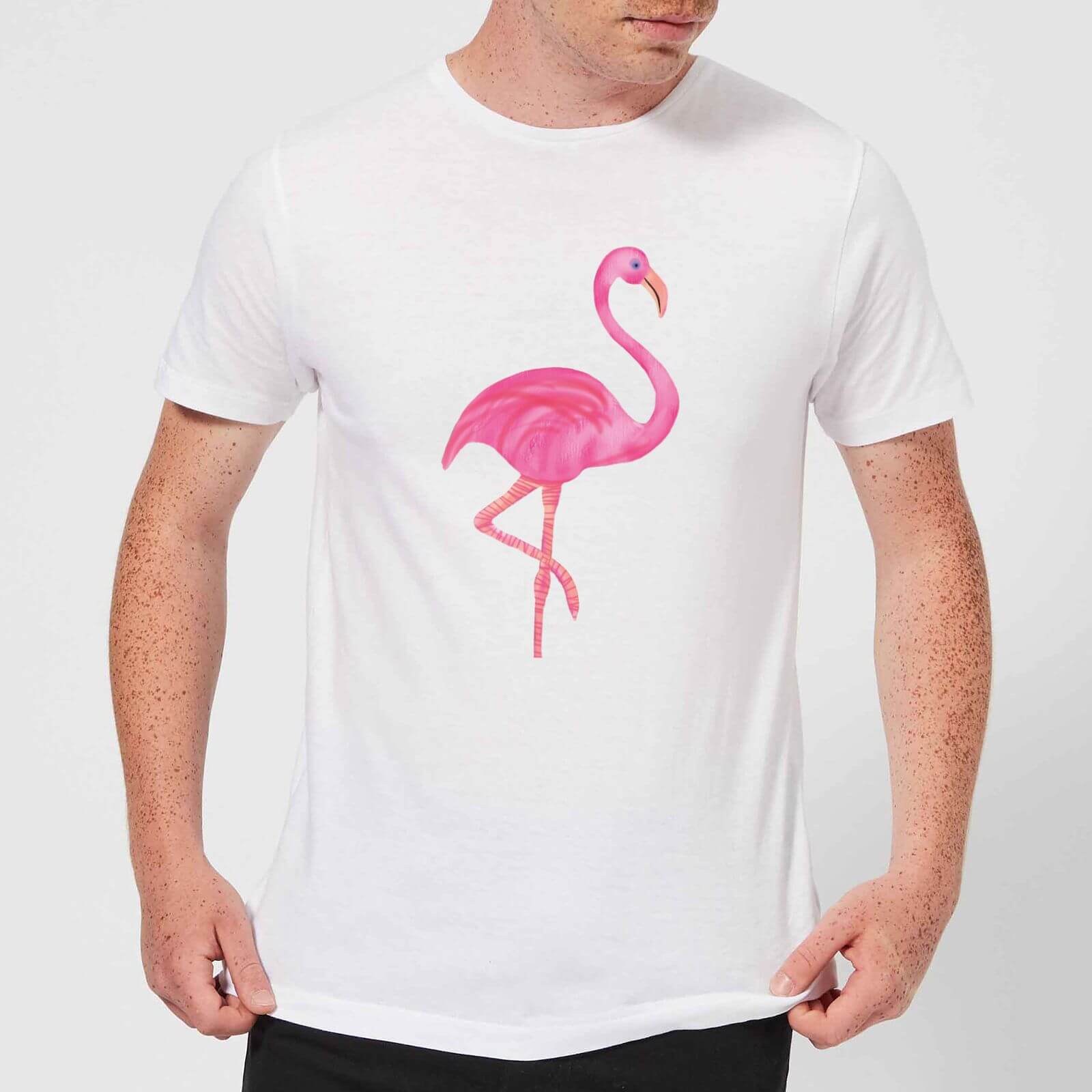 Pink Flamingo Men's T-Shirt - White - S - White