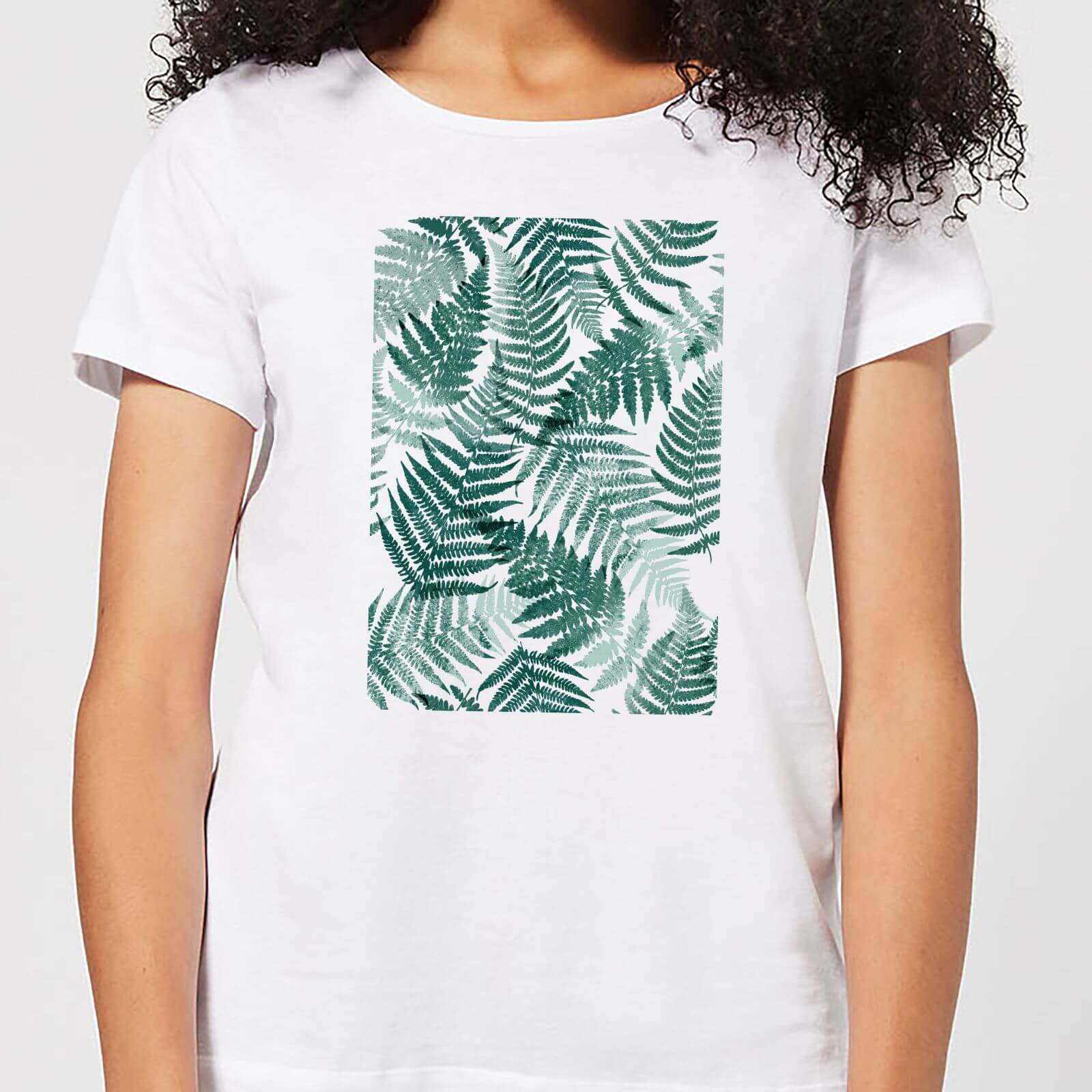 Leaf Pattern Women's T-Shirt - White - XL - White