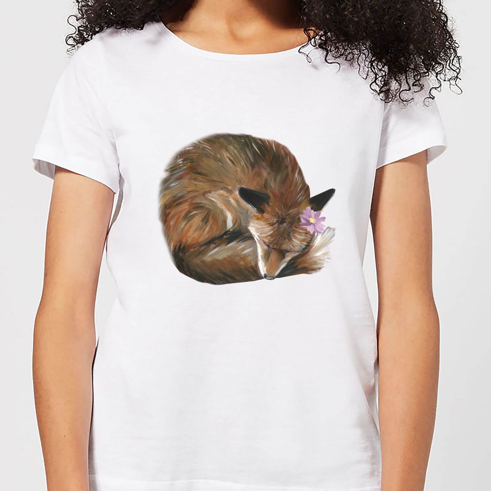 Curled Up Vixen Women's T-Shirt - White - XL - White
