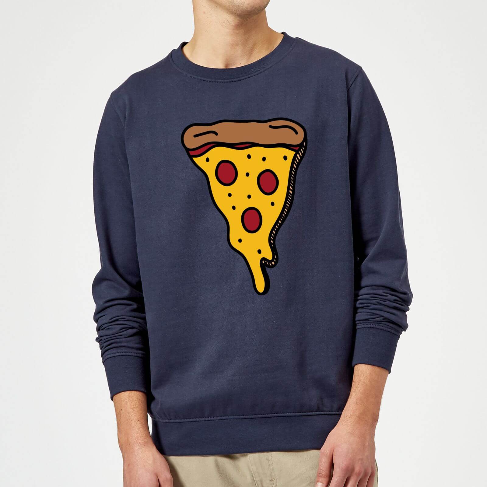 Cooking Pizza Slice Sweatshirt - S - Navy