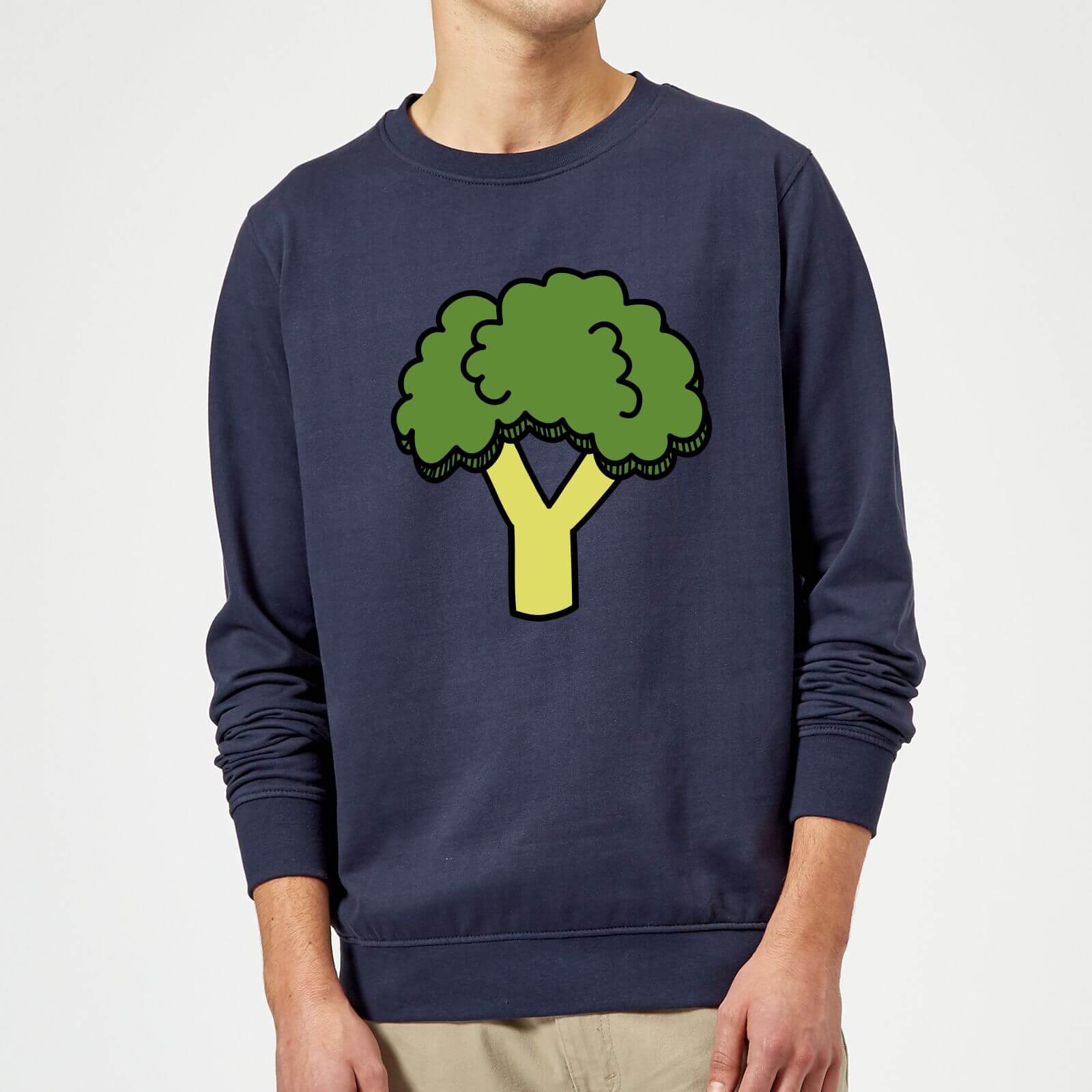 Cooking Broccoli Sweatshirt - S - Navy