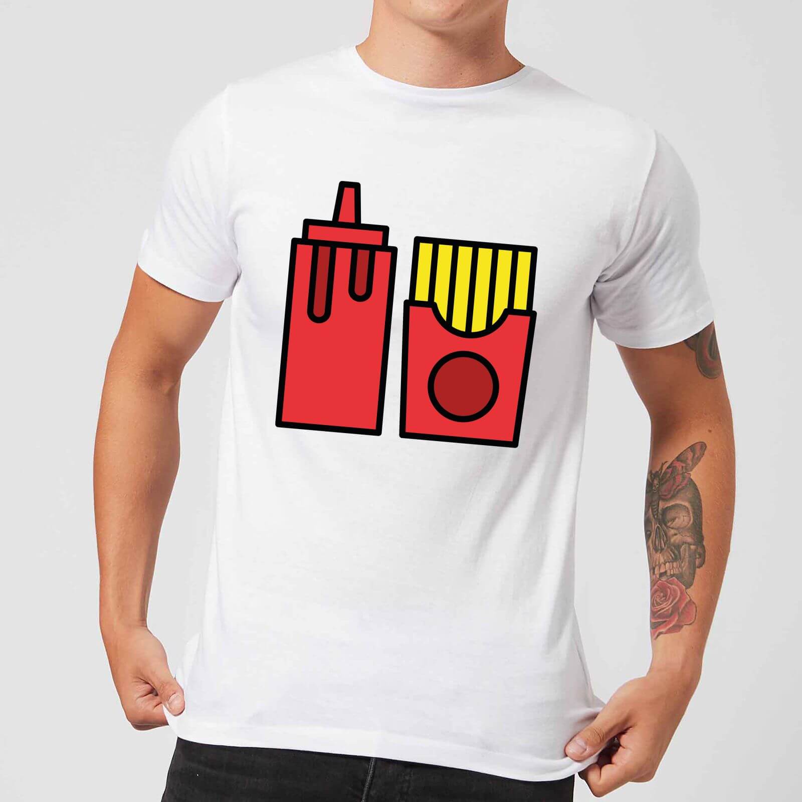 Cooking Ketchup And Fries Men's T-Shirt - L - White