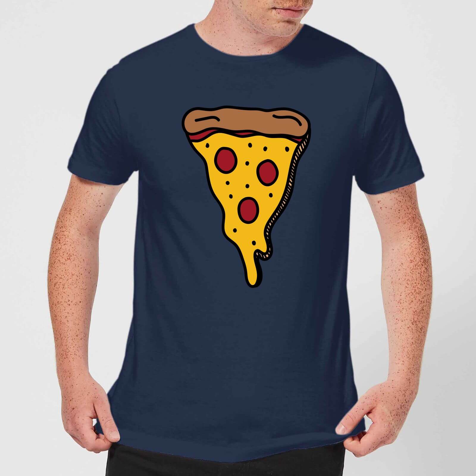 Cooking Pizza Slice Men's T-Shirt - M - Navy