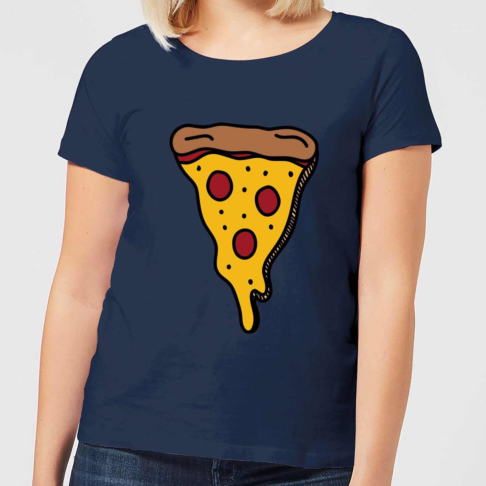 Cooking Pizza Slice Women's T-Shirt - L - Navy