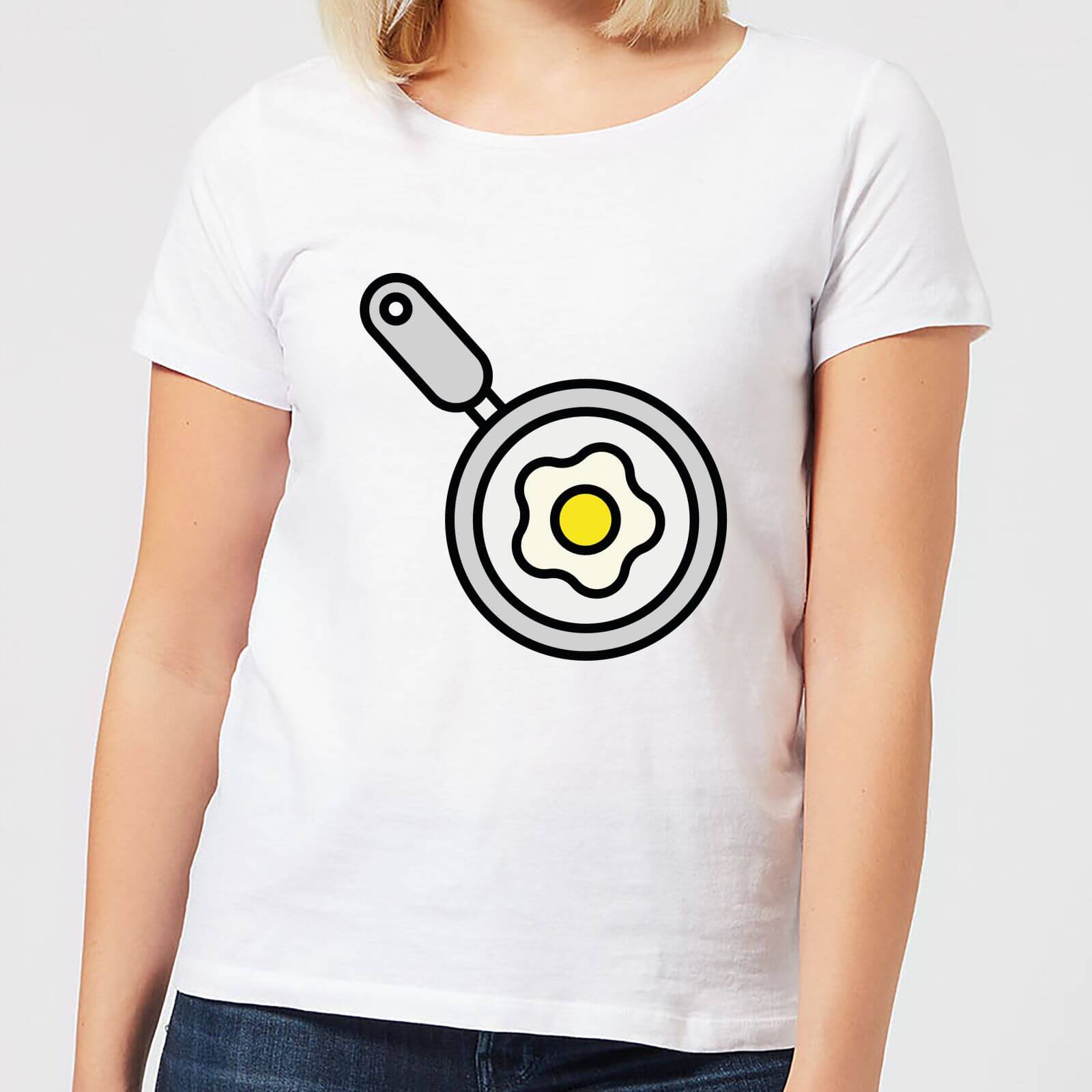 Cooking Fried Egg In A Pan Women's T-Shirt - S - White