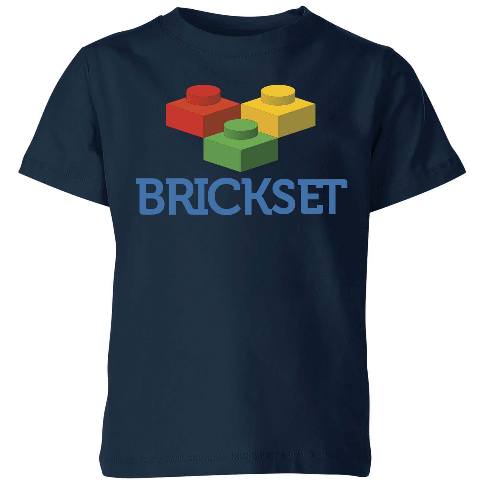 Brickset Logo Kids' T-Shirt - Navy - 3-4 Years - Navy
