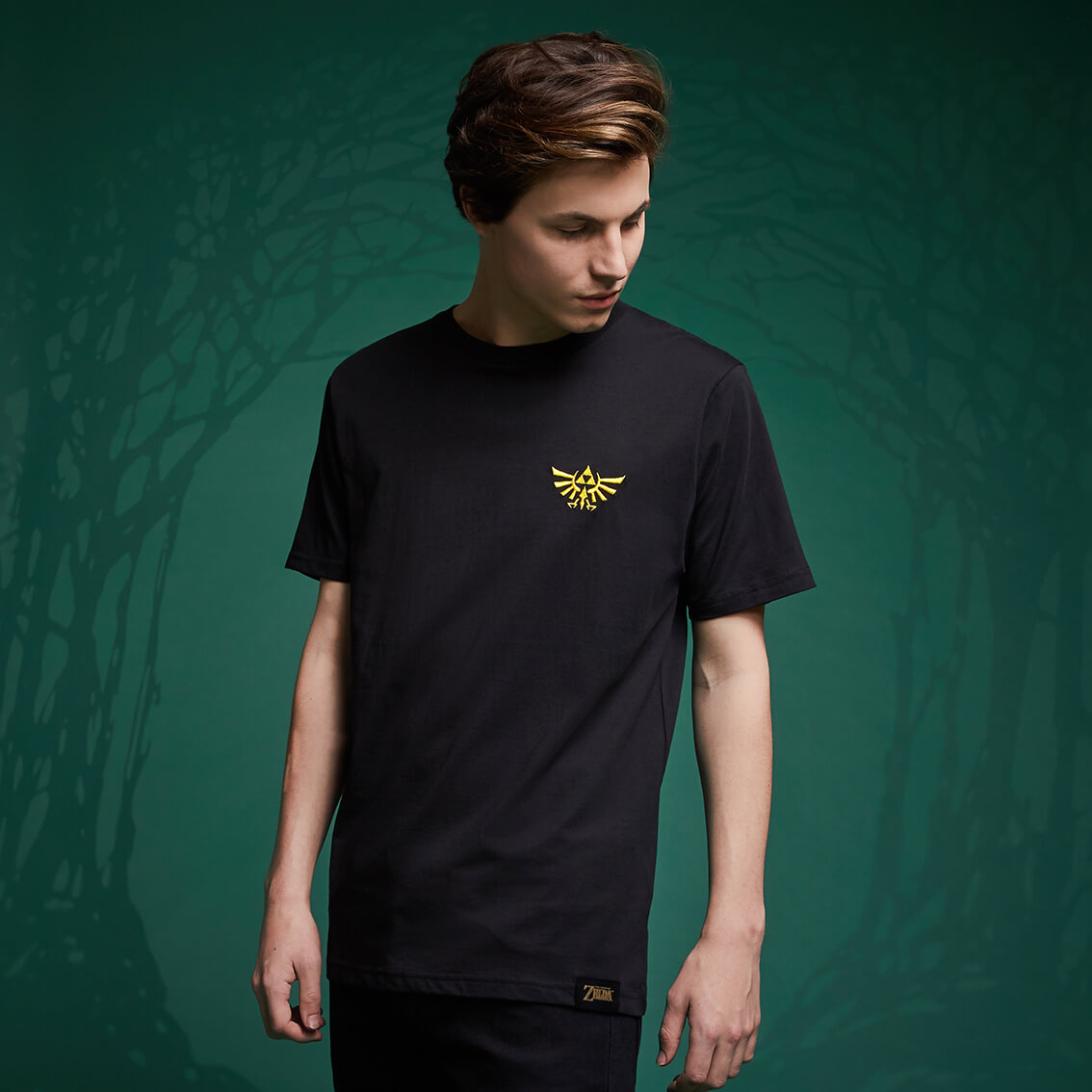 

Legend Of Zelda Embroidered Hyrule Crest T-Shirt - Black - 5XL - Noir