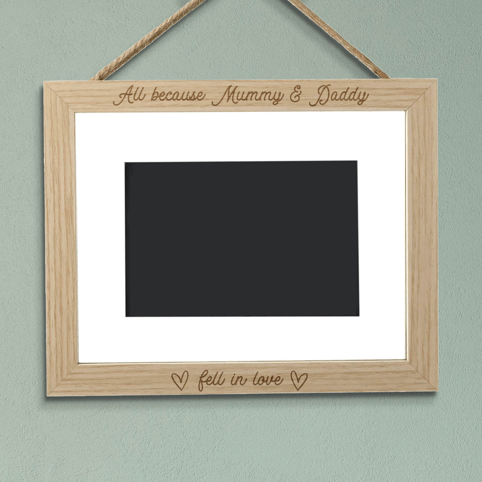 All Because Mummy And Daddy Fell In Love Landscape Frame - Large - 24x33cm