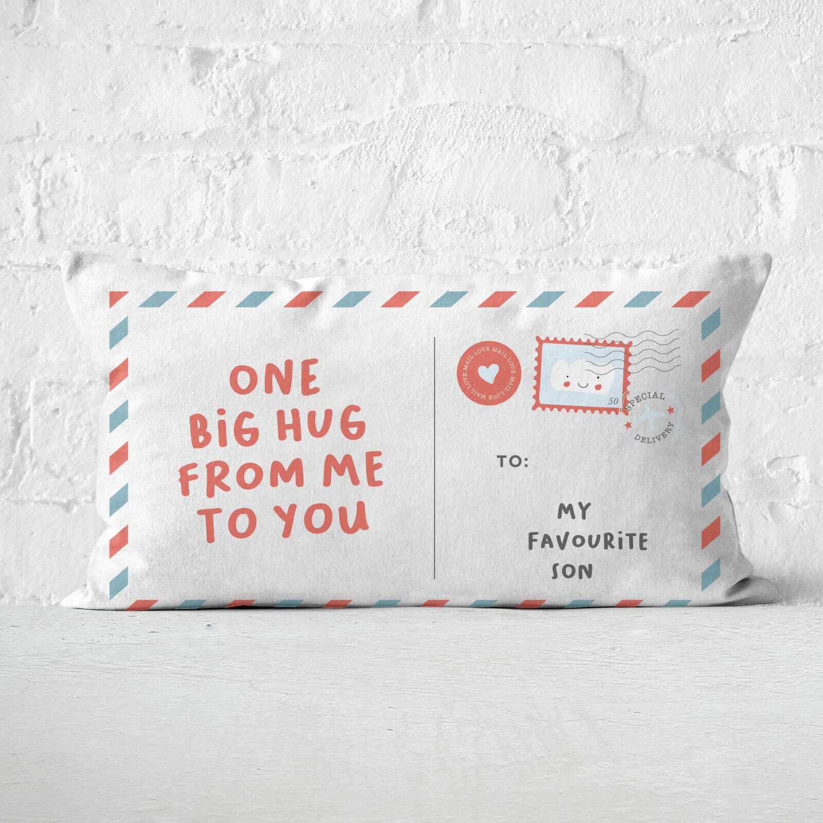 To My Favourite Son Rectangular Cushion - 30x50cm - Soft Touch