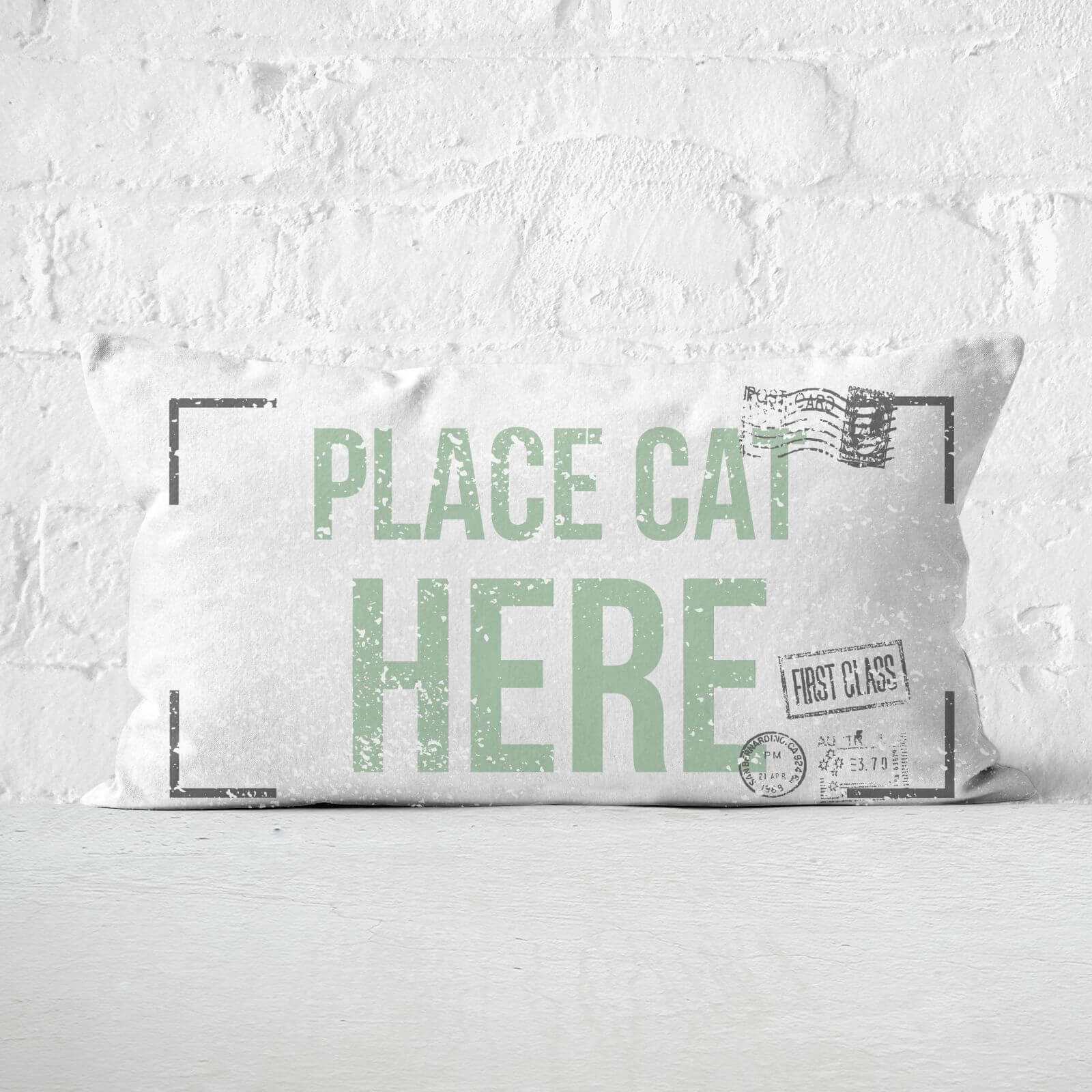 Place Cat Here Rectangular Cushion - 30x50cm - Soft Touch