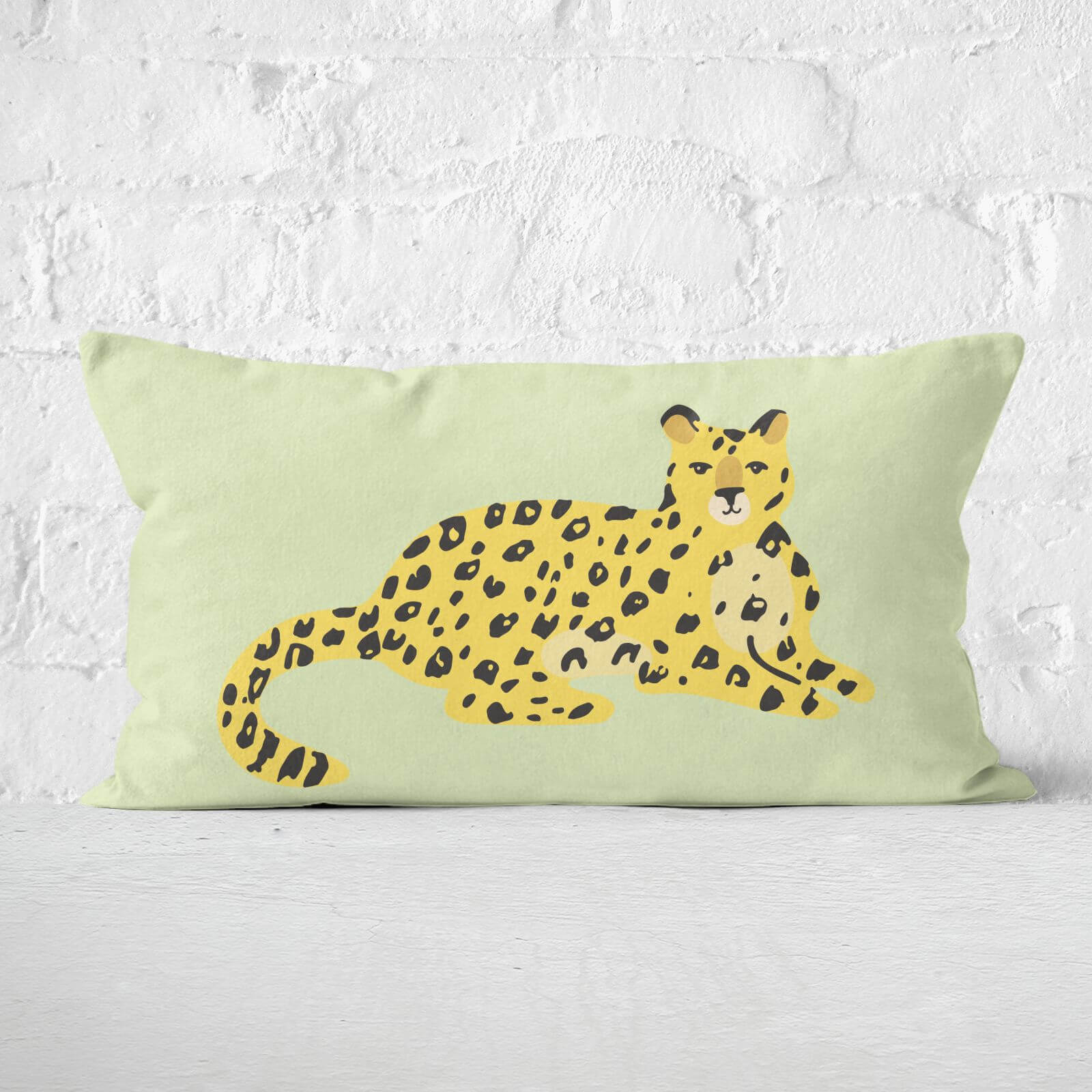 Cheetah Sitting Rectangular Cushion - 30x50cm - Soft Touch