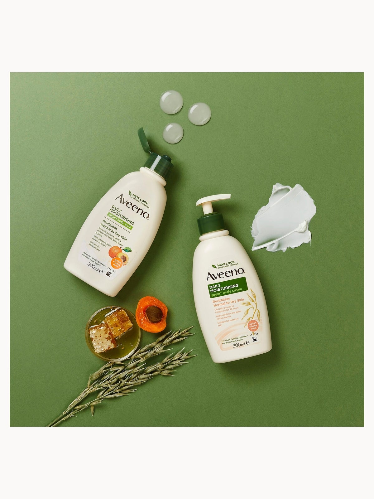 Aveeno Daily Moisturising Yogurt Body Cream Apricot & Honey Scent 300ml 4