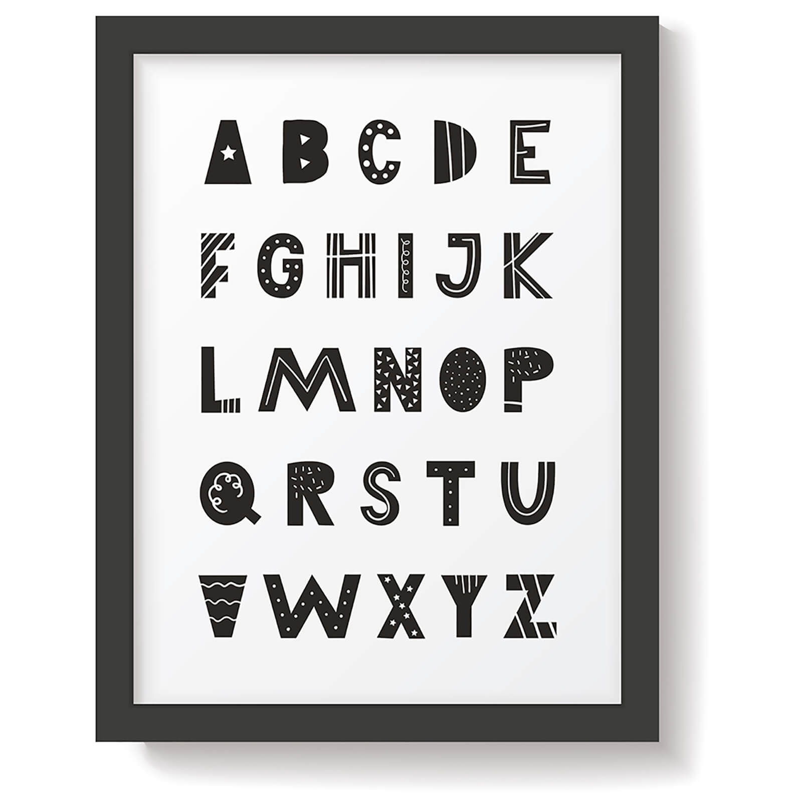 Snuz Alphabet Nursery Print - Monochrome