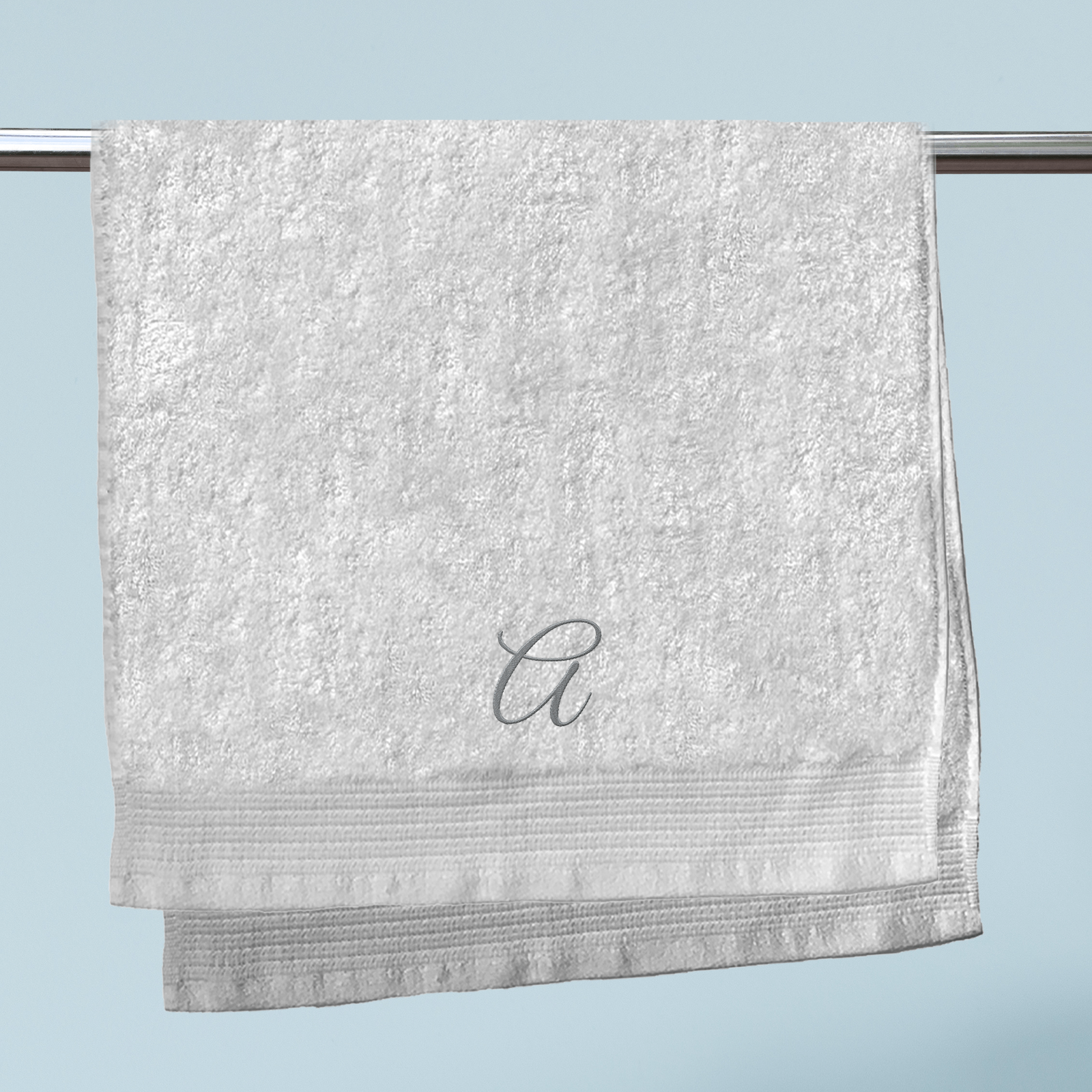 Initial Embroidered Hand Towel - A