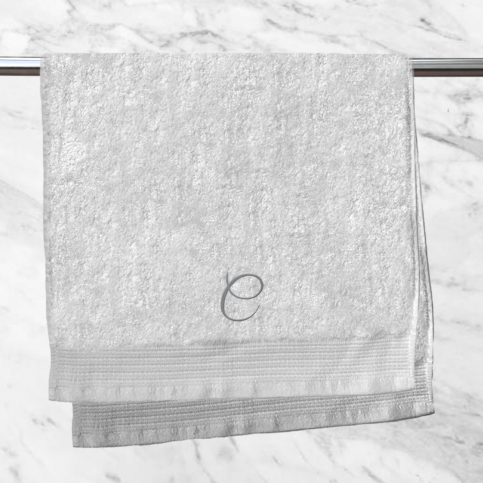 Initial Embroidered Hand Towel - C