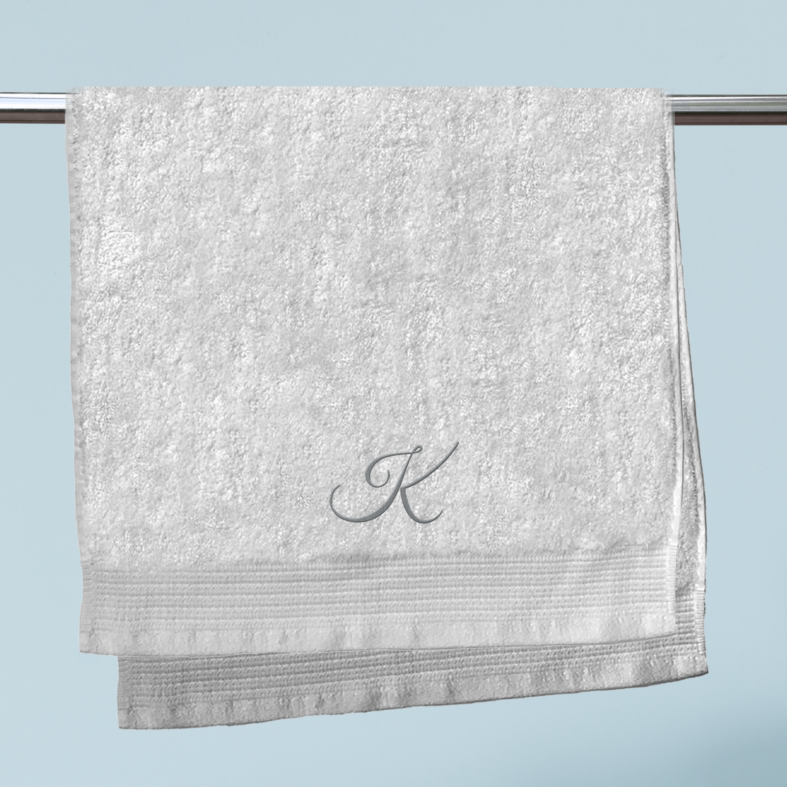 Initial Embroidered Hand Towel - K