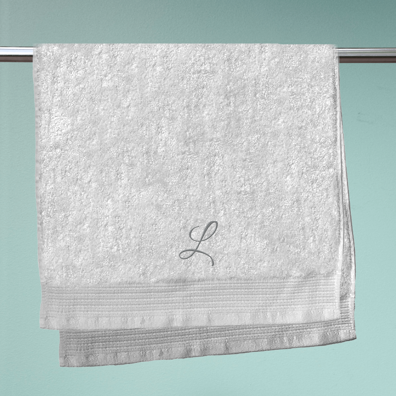 Initial Embroidered Hand Towel - L