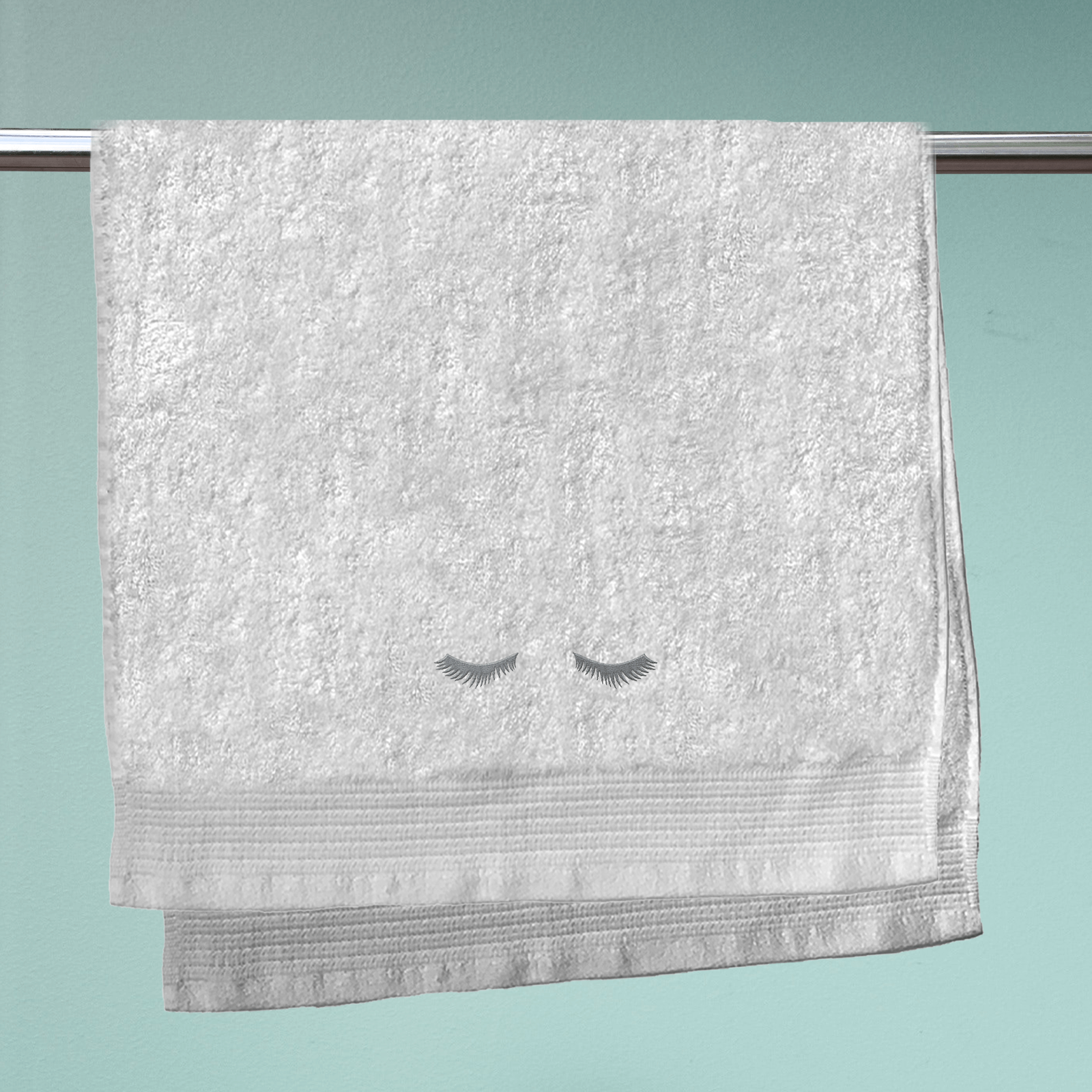 Eyelashes Embroidered Hand Towel