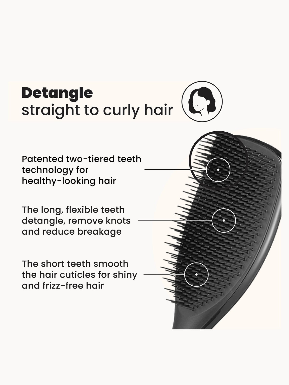 Tangle Teezer The Ultimate Large Detangler Brush - Black Gloss 2