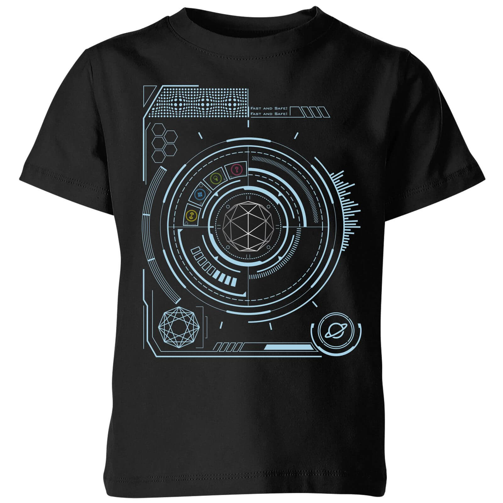 Crystal Maze Futuristic Crystal Kids' T-Shirt - Black - 3-4 Years - Black